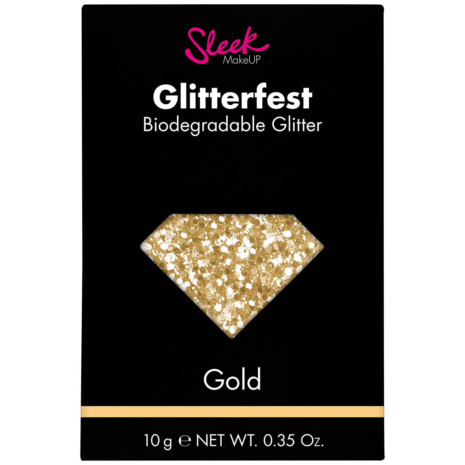 Brillantina biodegradable Glitterfest de Sleek MakeUP - Oro 10 g