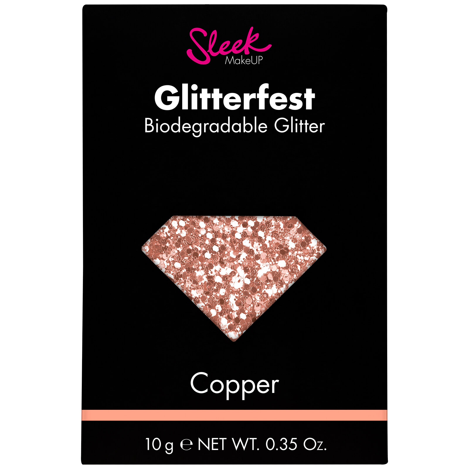 Brillantina biodegradable Glitterfest de Sleek MakeUP - Cobre 10 g