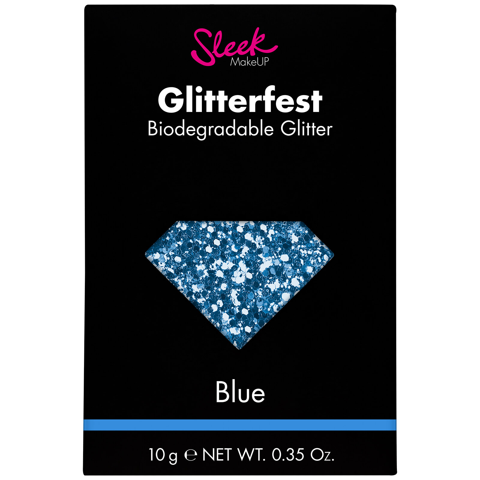 Brillantina biodegradable Glitterfest de Sleek MakeUP - Azul 10 g