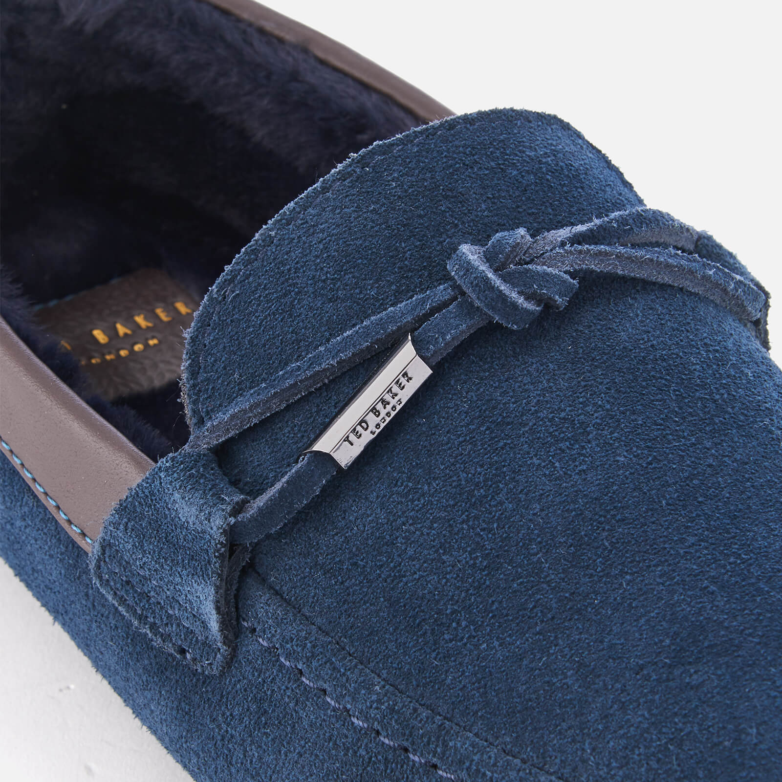 Ted Baker Men s Valcent Suede Moccasin Slippers Dark Blue