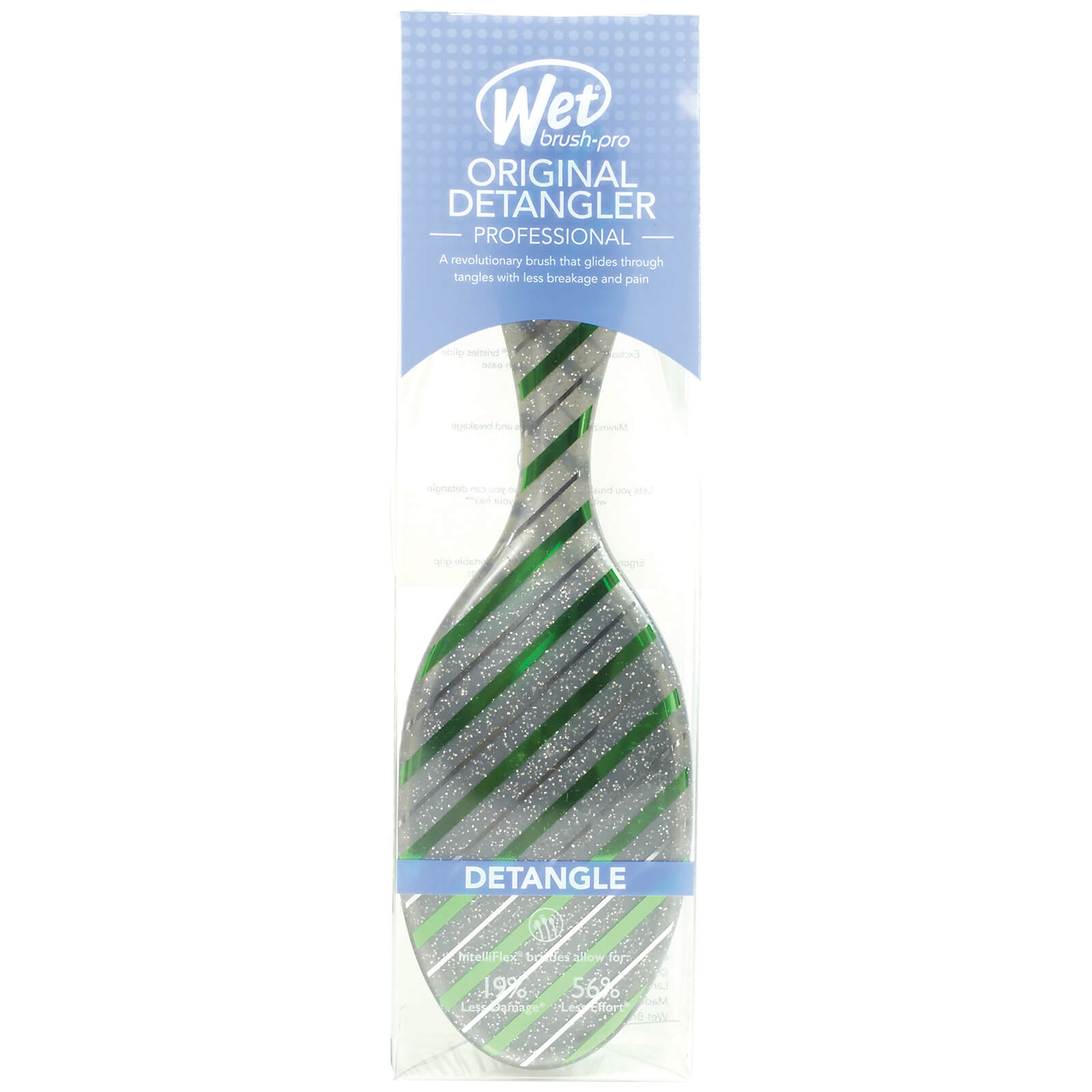 WetBrush Holiday Glamour Hair Brush - Green Stripe