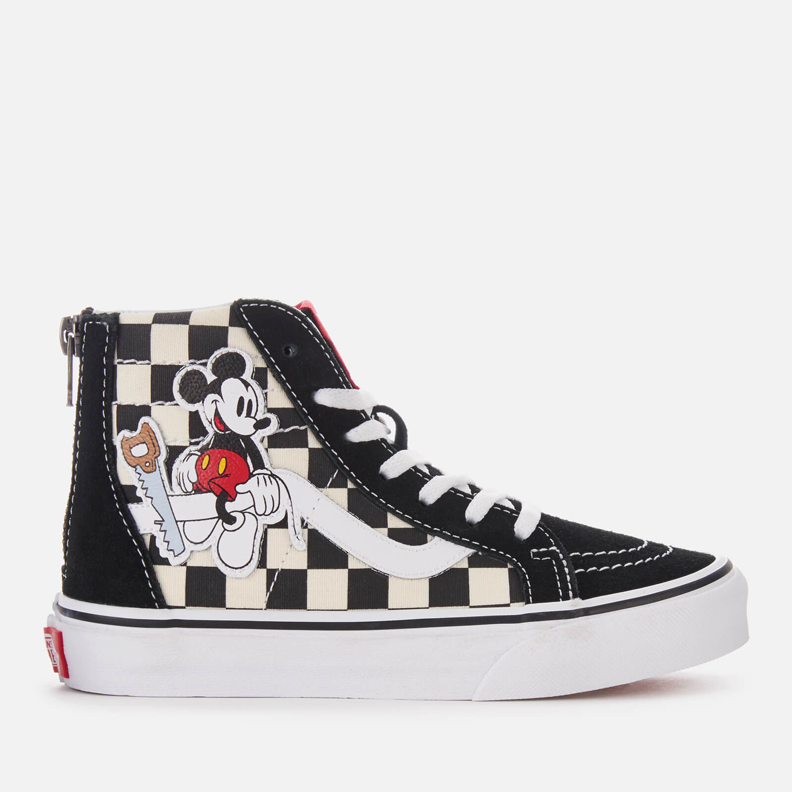 Vans Kid s Disney Mickey Sk8 Hi Zip Trainers Checkerboard Allsole