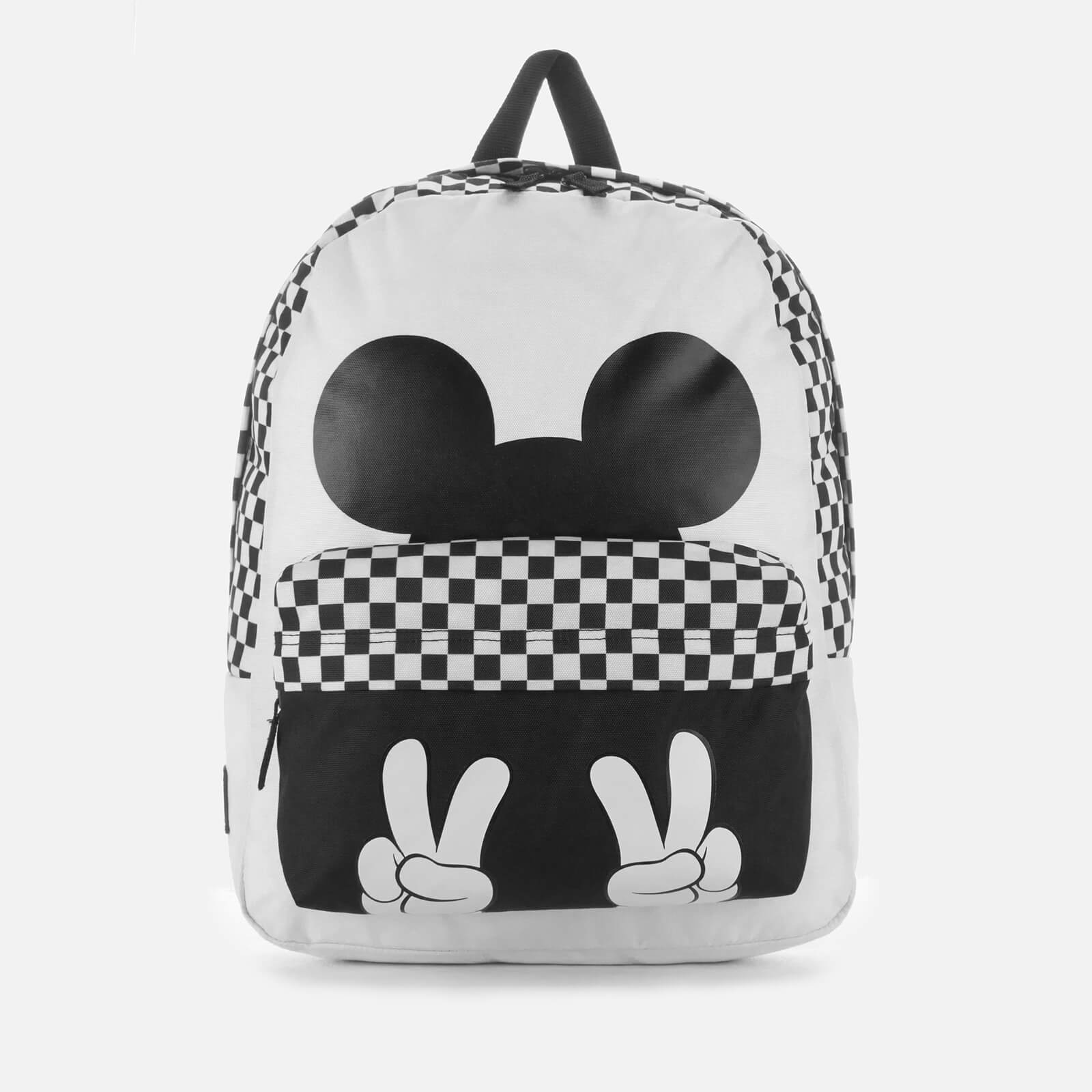 Vans Women s Checkerboard Mickey Realm Backpack White Black Allsole