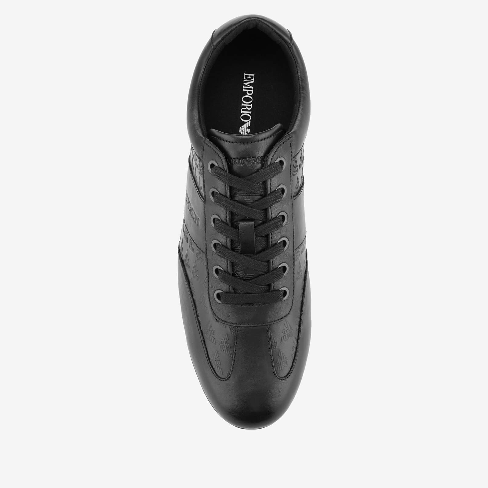 Emporio Armani Men s Zatch Leather Embossed Oxford Trainers