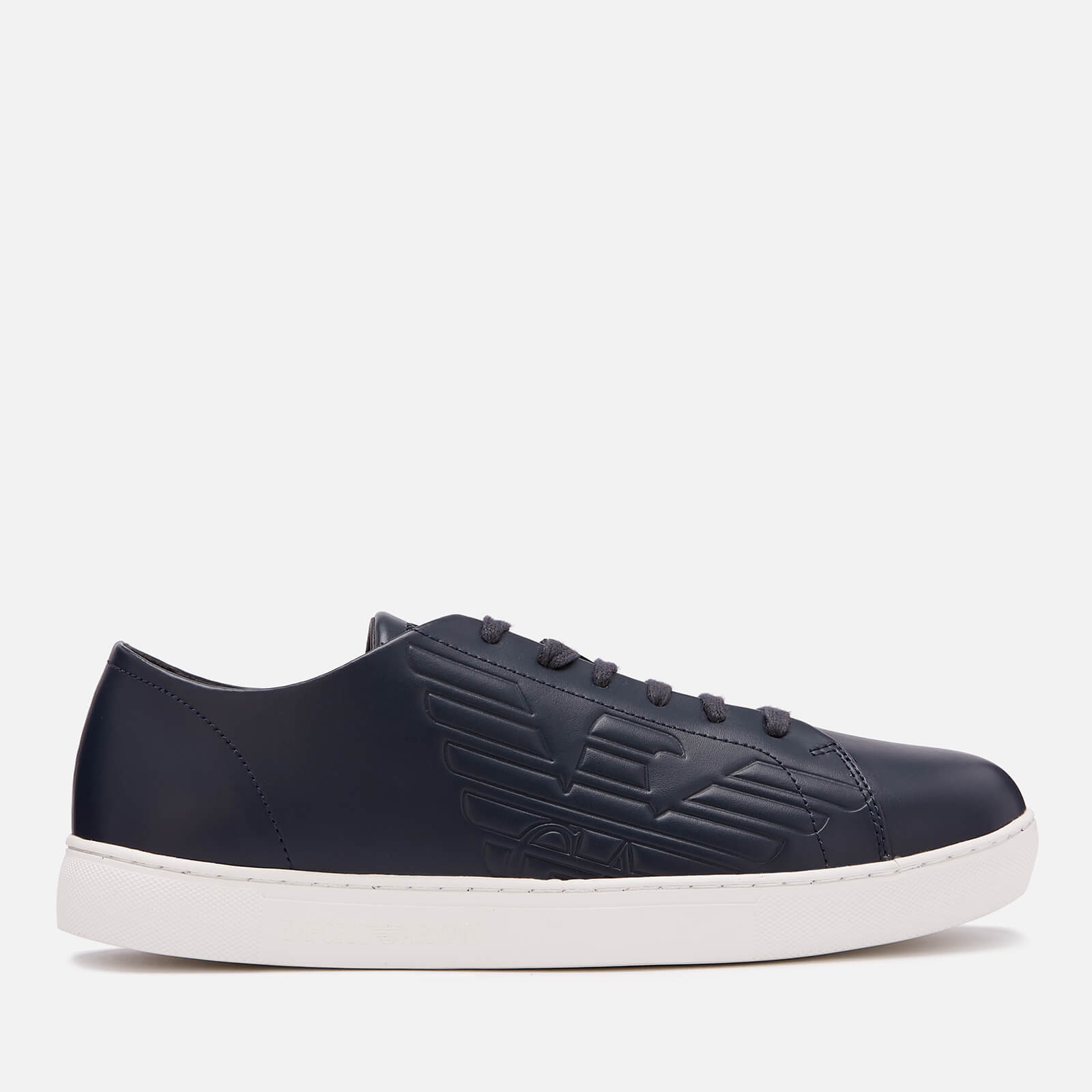 Emporio Armani Men s Stan Leather Low Top Trainers Night Coggles
