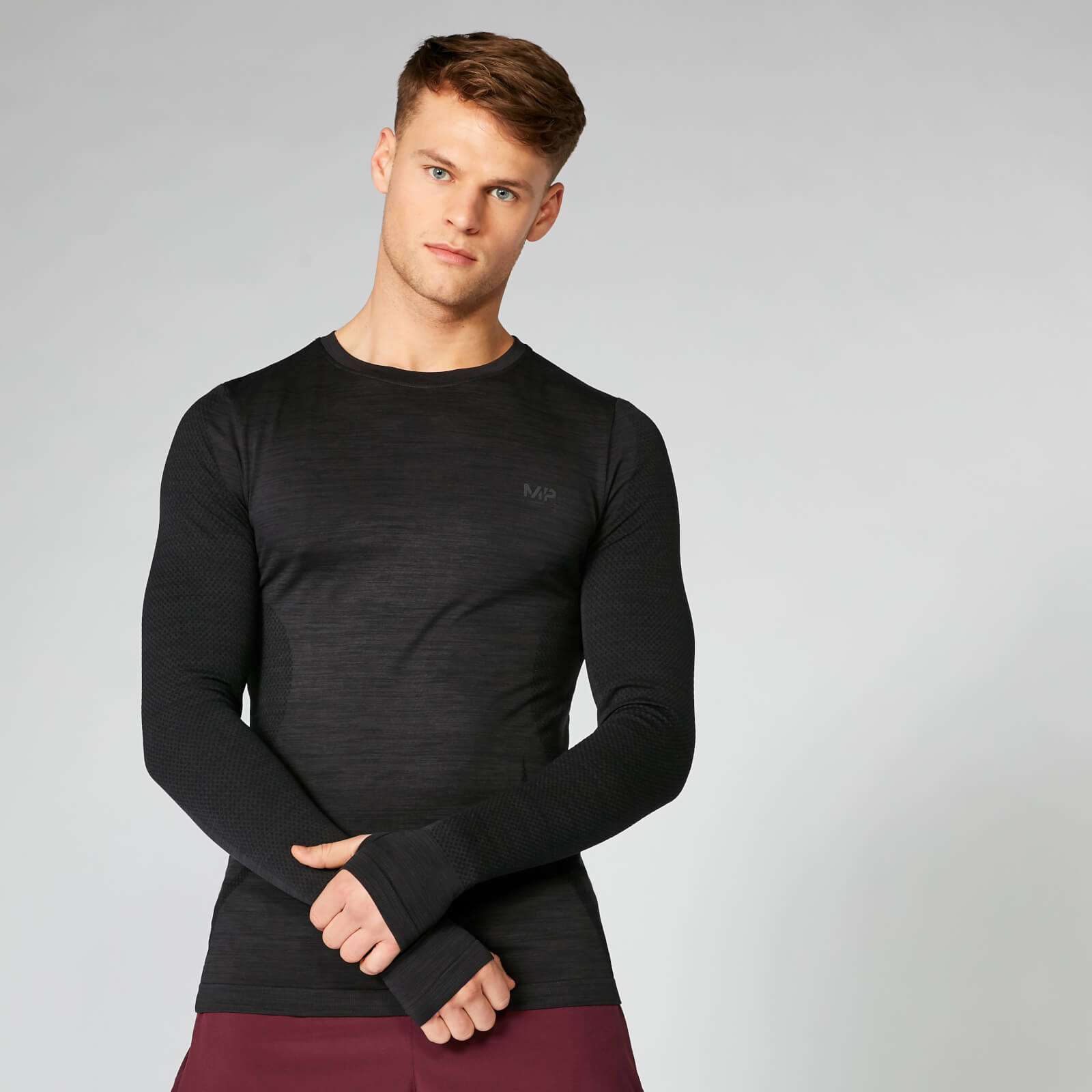Seamless Long Sleeve T-Shirt - Black - XS