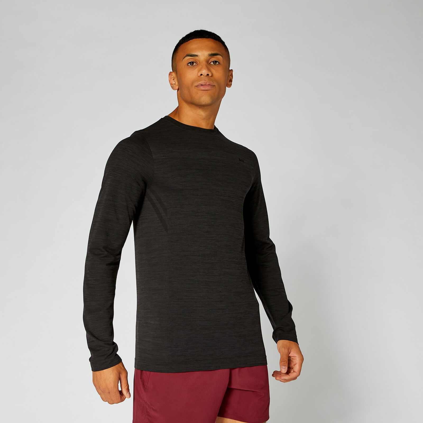 MP Aero-Knitted Long Sleeve T-Shirt - Black Marl - XS