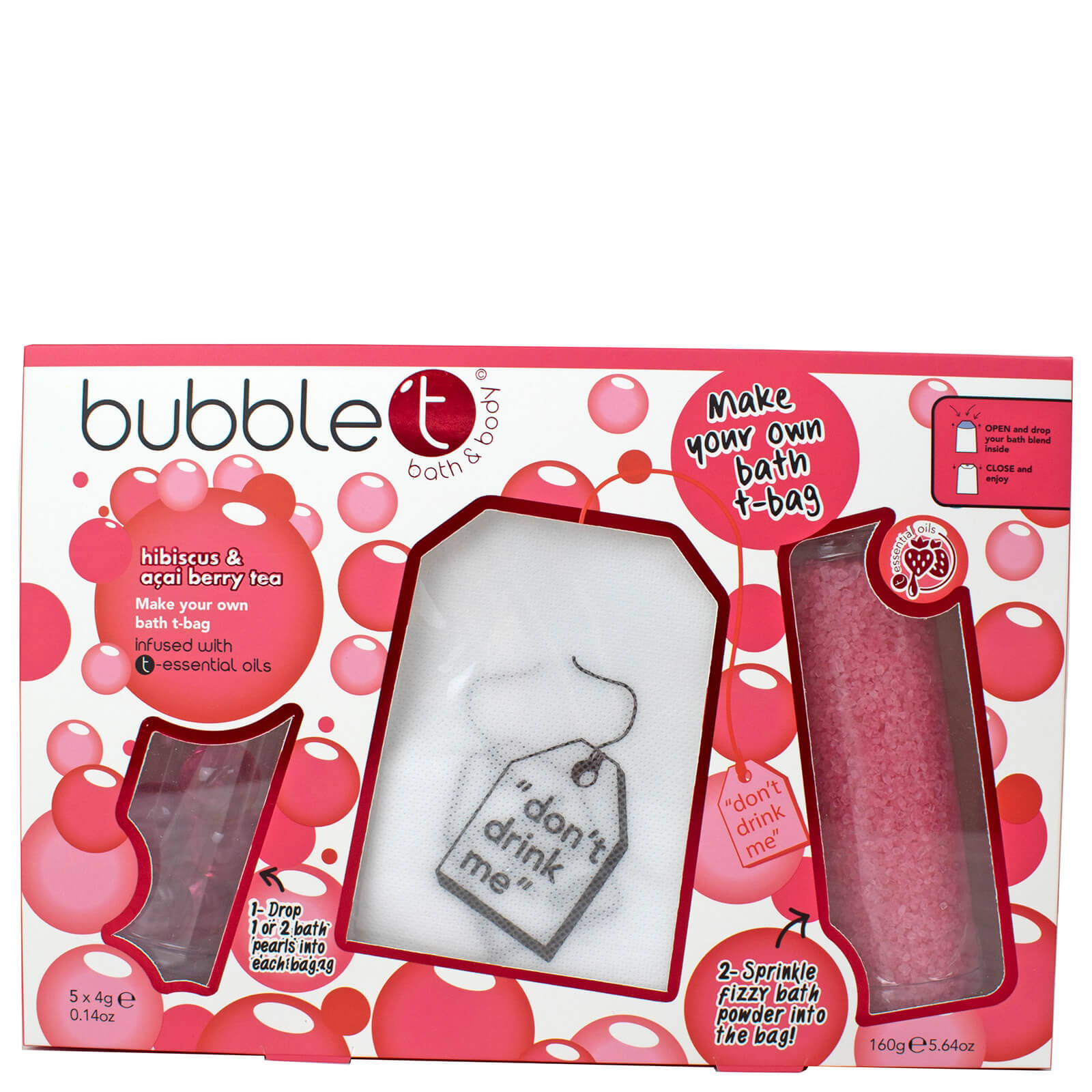 Bubble T Make Your Own Tea Bag Hibiscus & Acai Berry Tea 160g