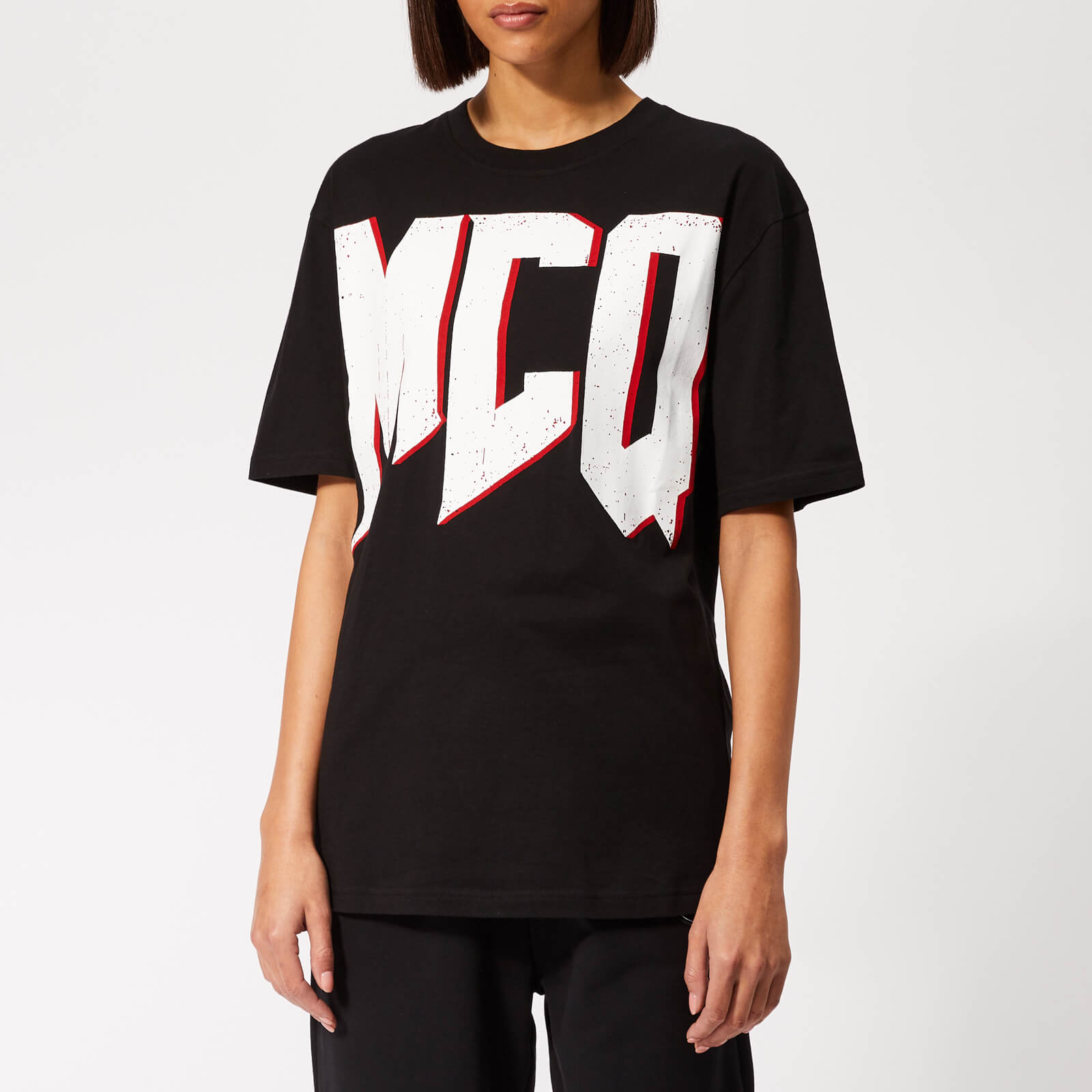 McQ Alexander McQueen Women s Boyfriend T Shirt Darkest Black Coggles