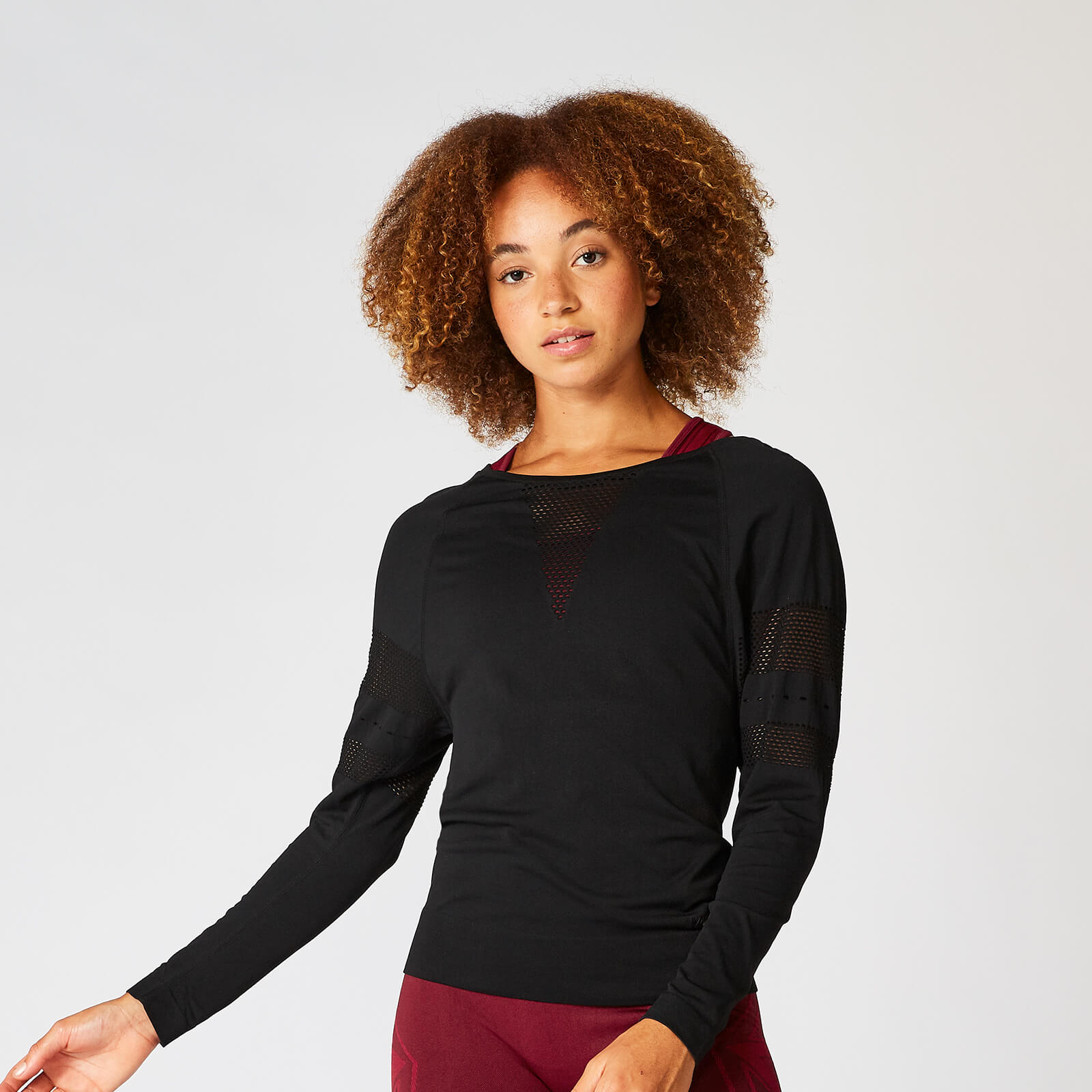 MP Shape Seamless Loose Fit Long Sleeve Top - Black - XS