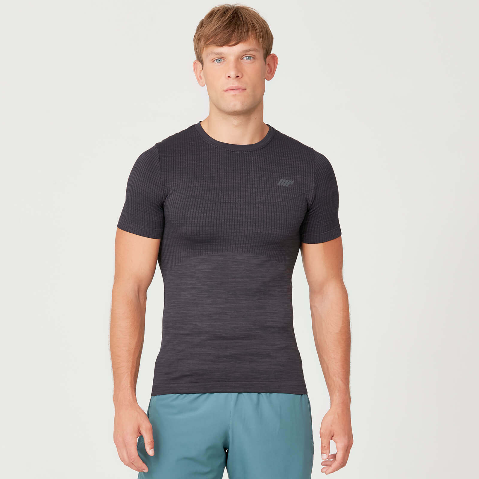 SEAMLESS 無縫系列 男士雕塑短袖T恤 - 灰色