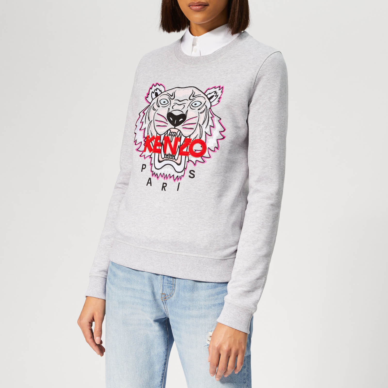 KENZO Women s Tiger Classic Sweatshirt Pale Grey Coggles