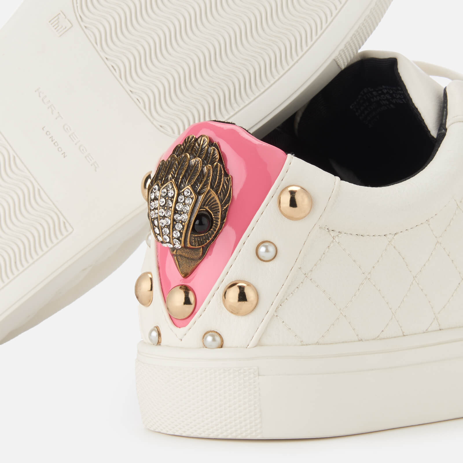 Kurt Geiger London Women s Ludo Leather Low Top Trainers Pink Comb Allsole