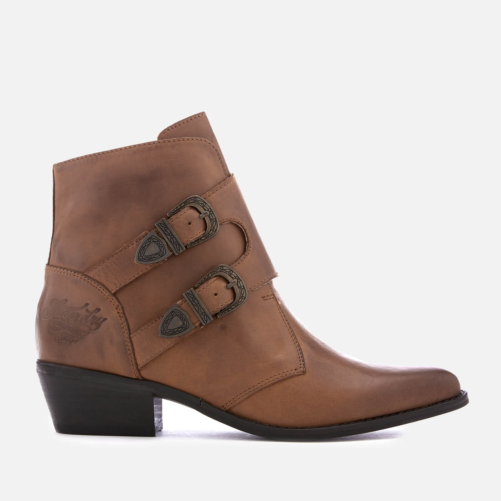 Superdry Women s Rodeo Monk Heeled Ankle Boots Tan Allsole