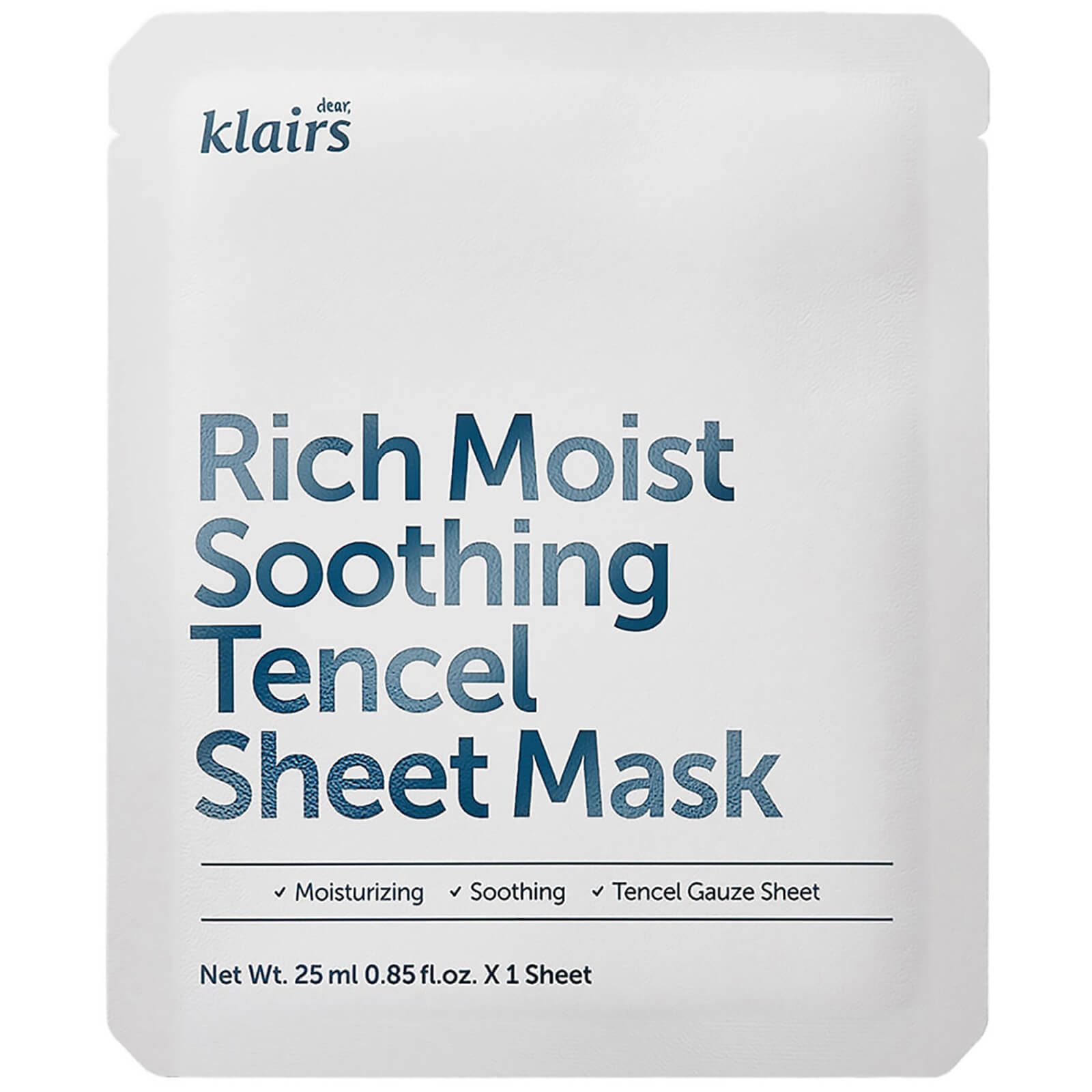 Querida, Klairs Rich Moist Soothing Tencel Sheet Mask 25ml
