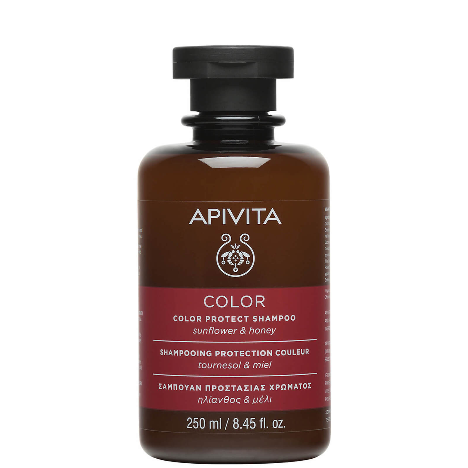 Champú protector del color para el cuidado holístico del cabello de APIVITA - girasol y miel 250 ml