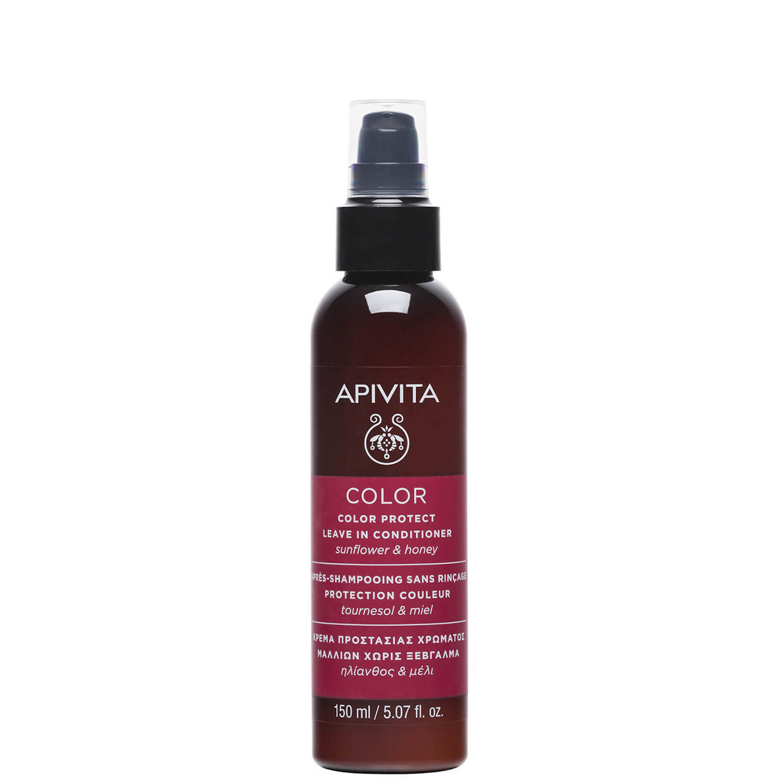 Acondicionador protector del color sin aclarado para el cuidado holístico del cabello de APIVITA - girasol y miel 150 ml