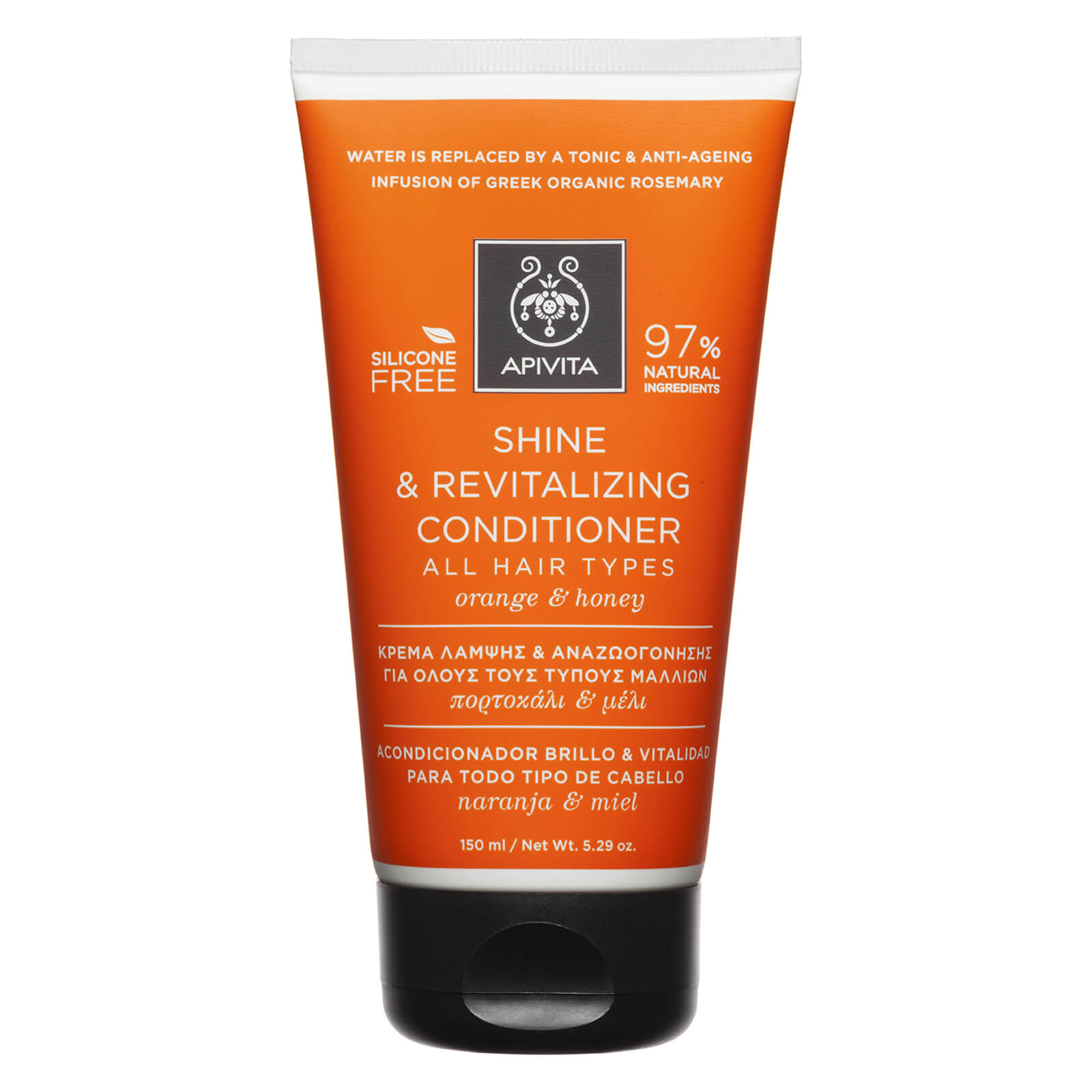Acondicionador brillo y vitalidad para todo tipo de cabello de APIVITA - naranja y miel (150ml)