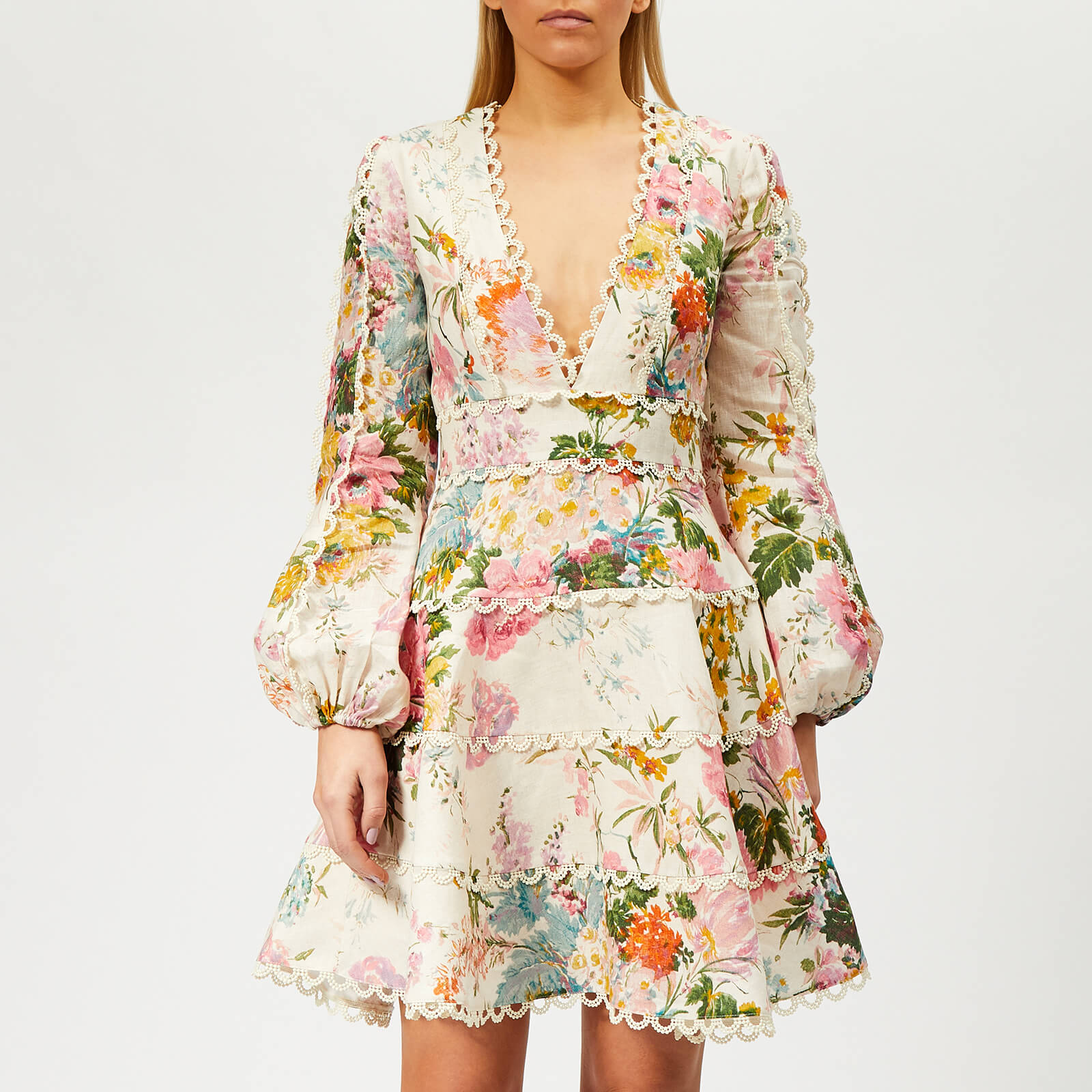 Zimmermann heathers flounce short dress hire cheap