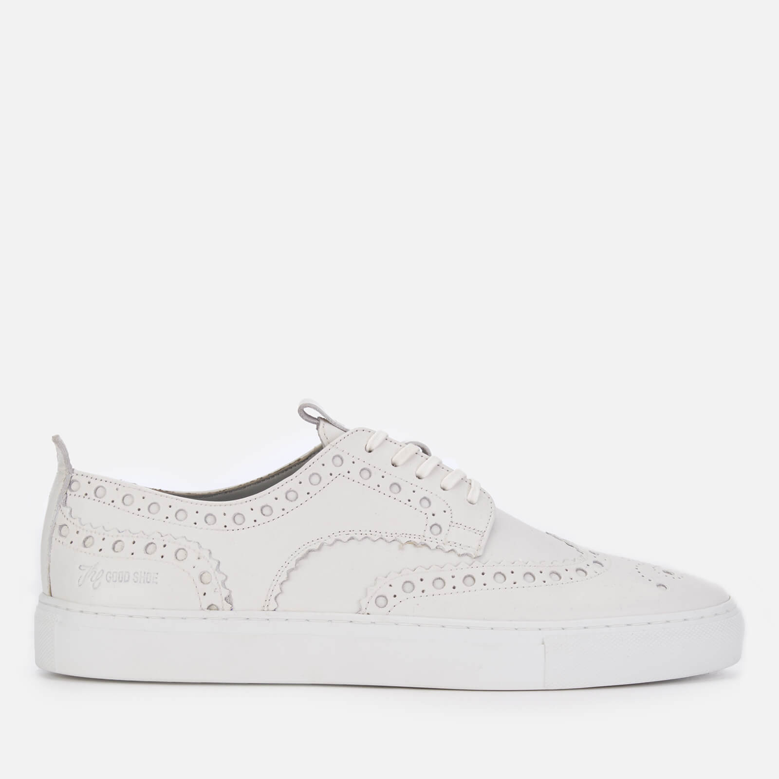 Grenson Men s Sneaker 3 Leather Brogue Trainers White Allsole