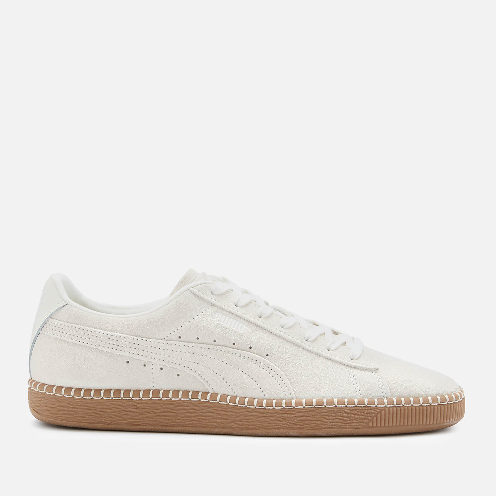 Puma Men s Blanket Stitch Suede Classic Trainers Whisper White Gum Allsole