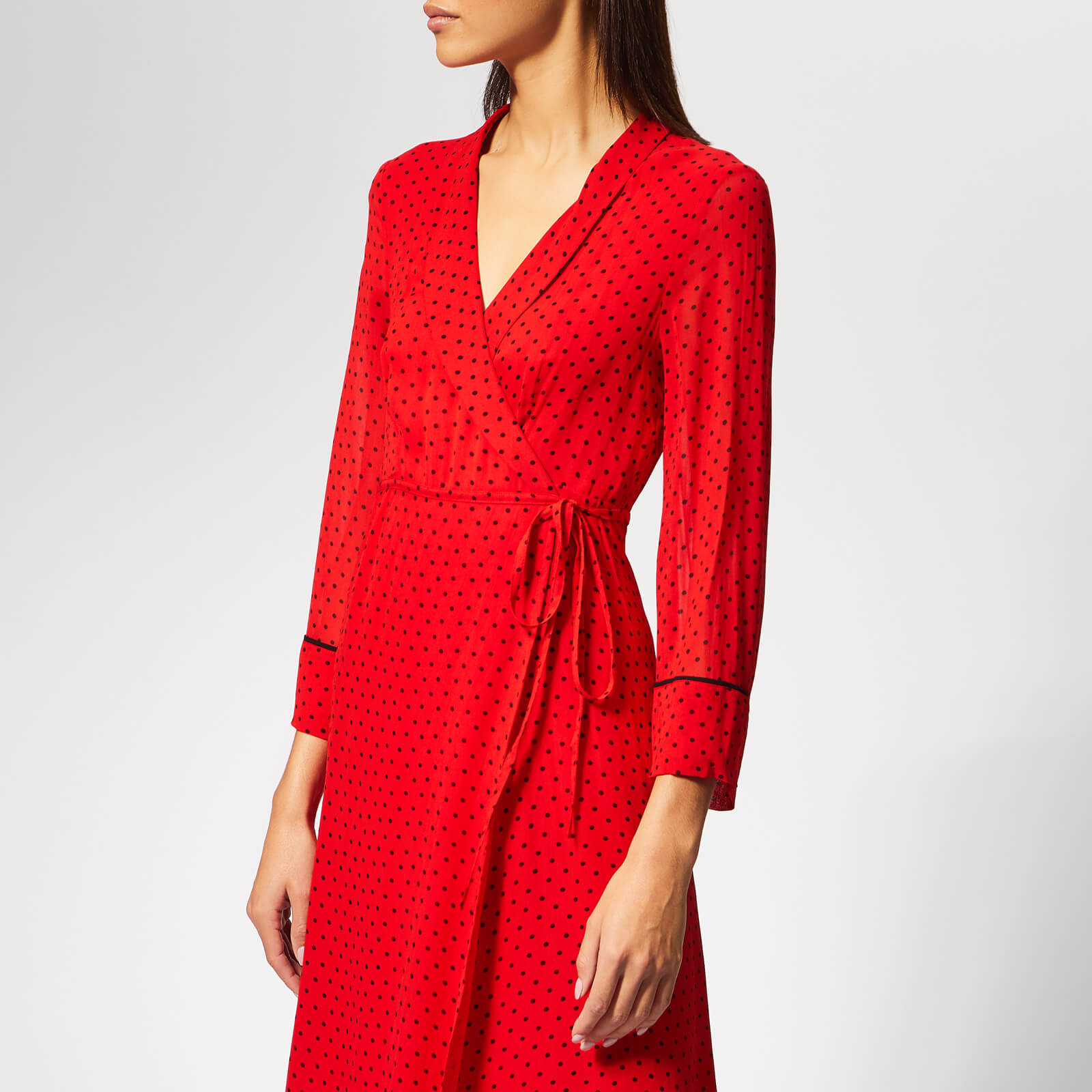 Ganni wrap clearance dress red