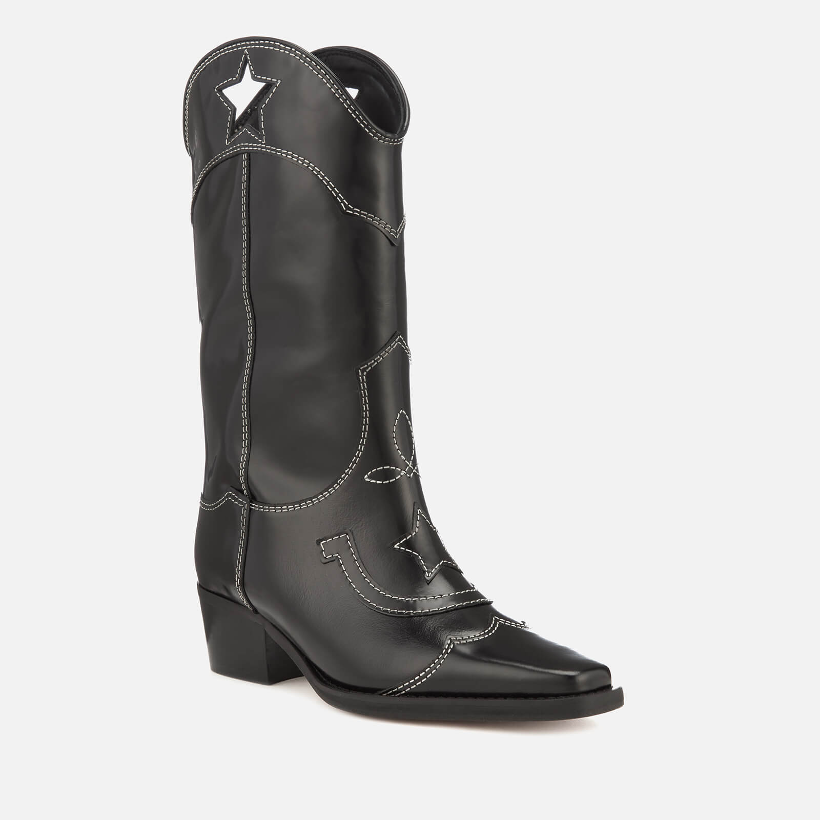 【送料&関税込】Ganni western Texas Boots Ganni + Low Texas Leather Cowboy Boots
