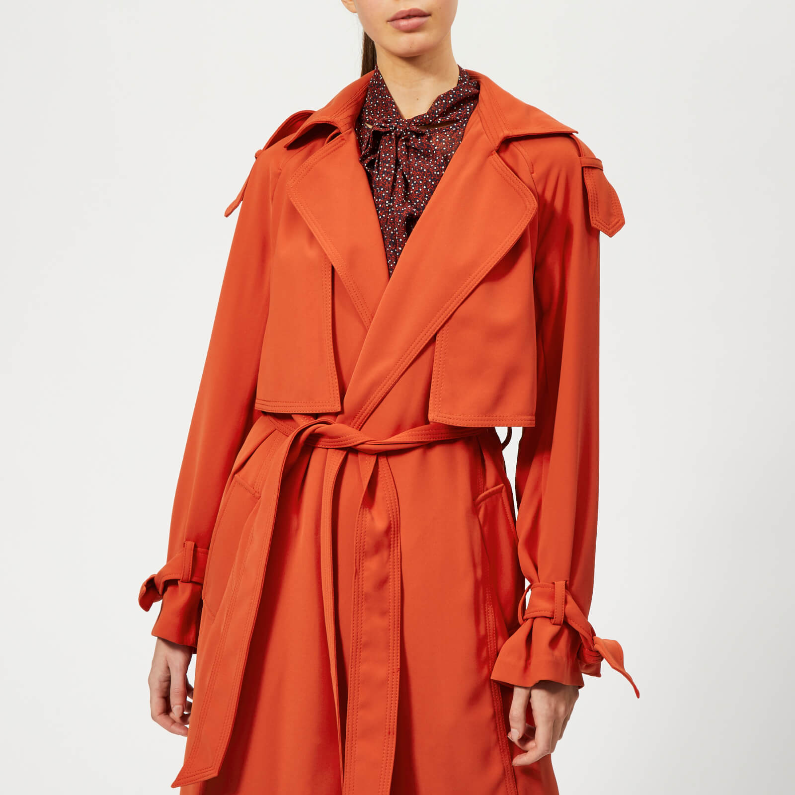 Michael kors draped trench coat top