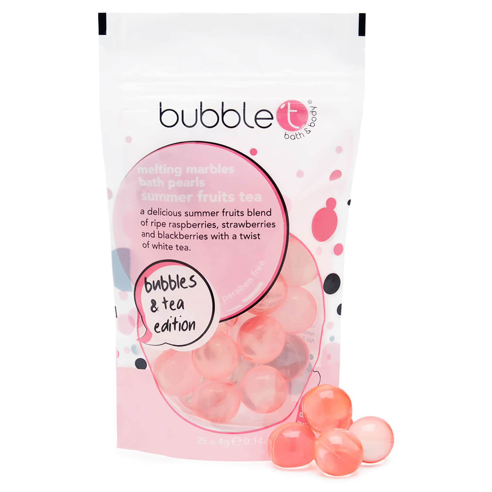 Perlas de baño con aceite Summer Fruits Tea Melting Marble de Bubble T (25 x 4 g)