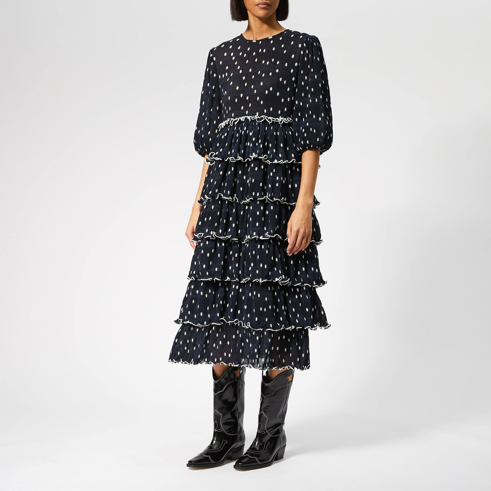 Ganni lowell dress best sale white