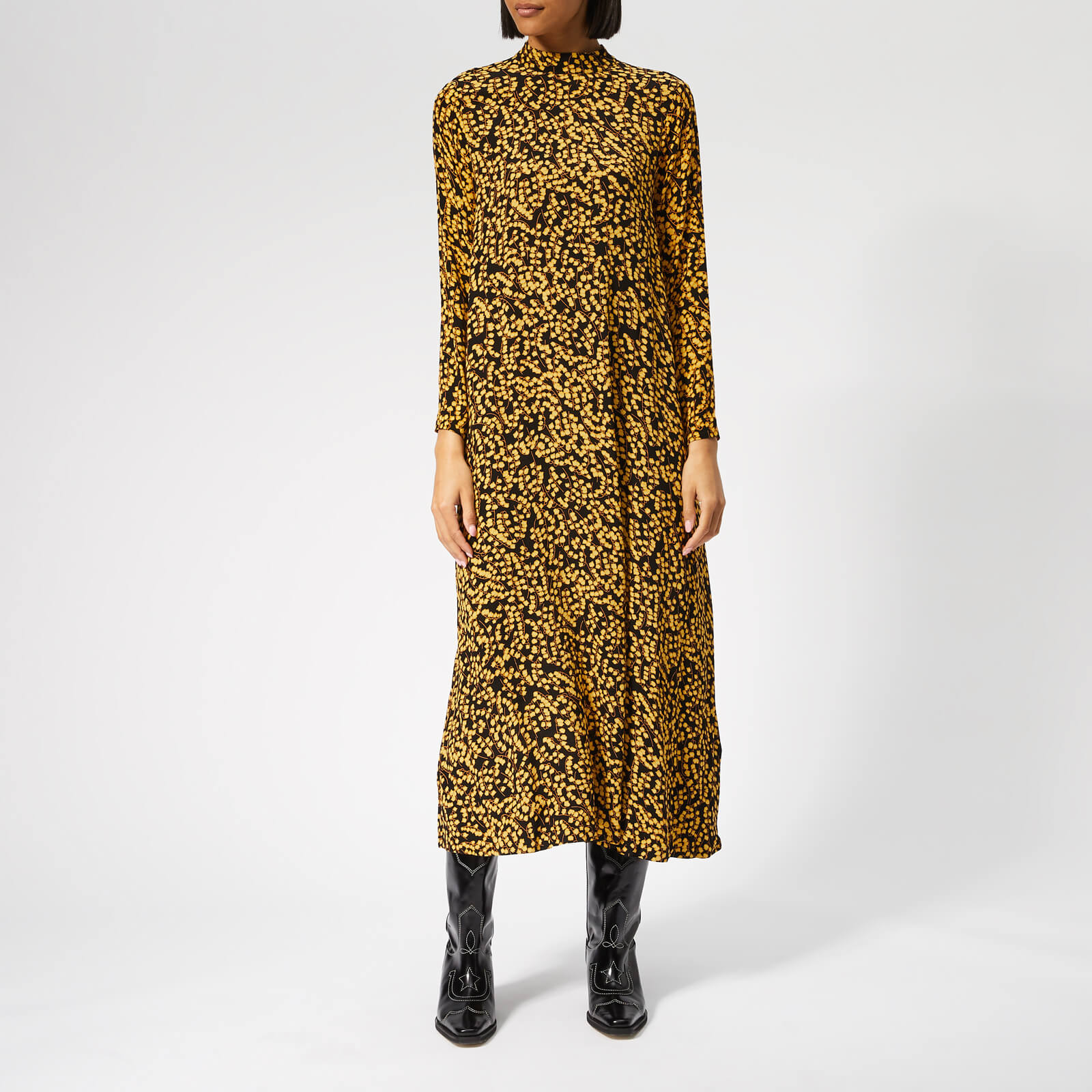 Ganni Women s Goldstone Crepe Dress Black Coggles