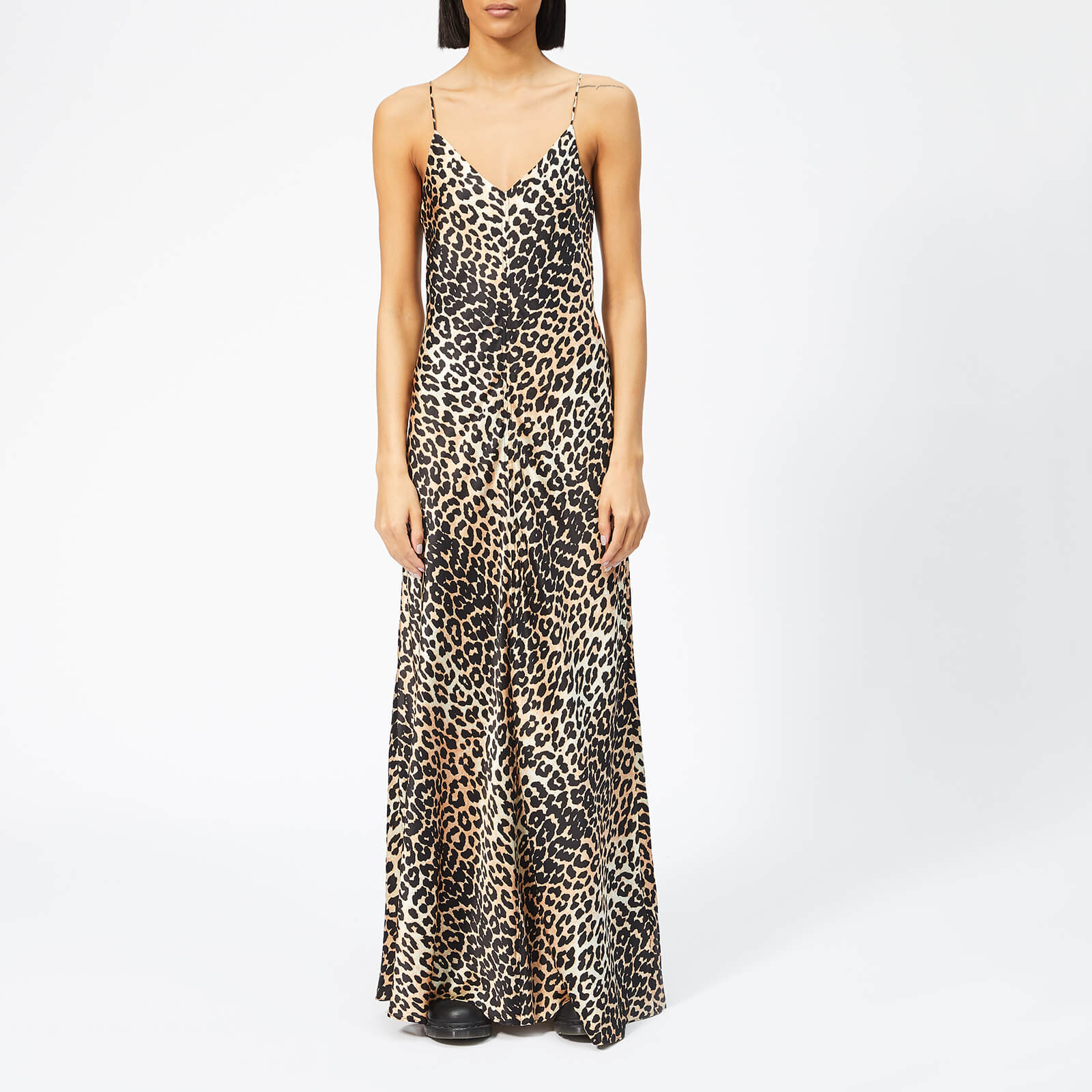 Ganni Women s Blakely Silk Slip Dress Leopard Coggles