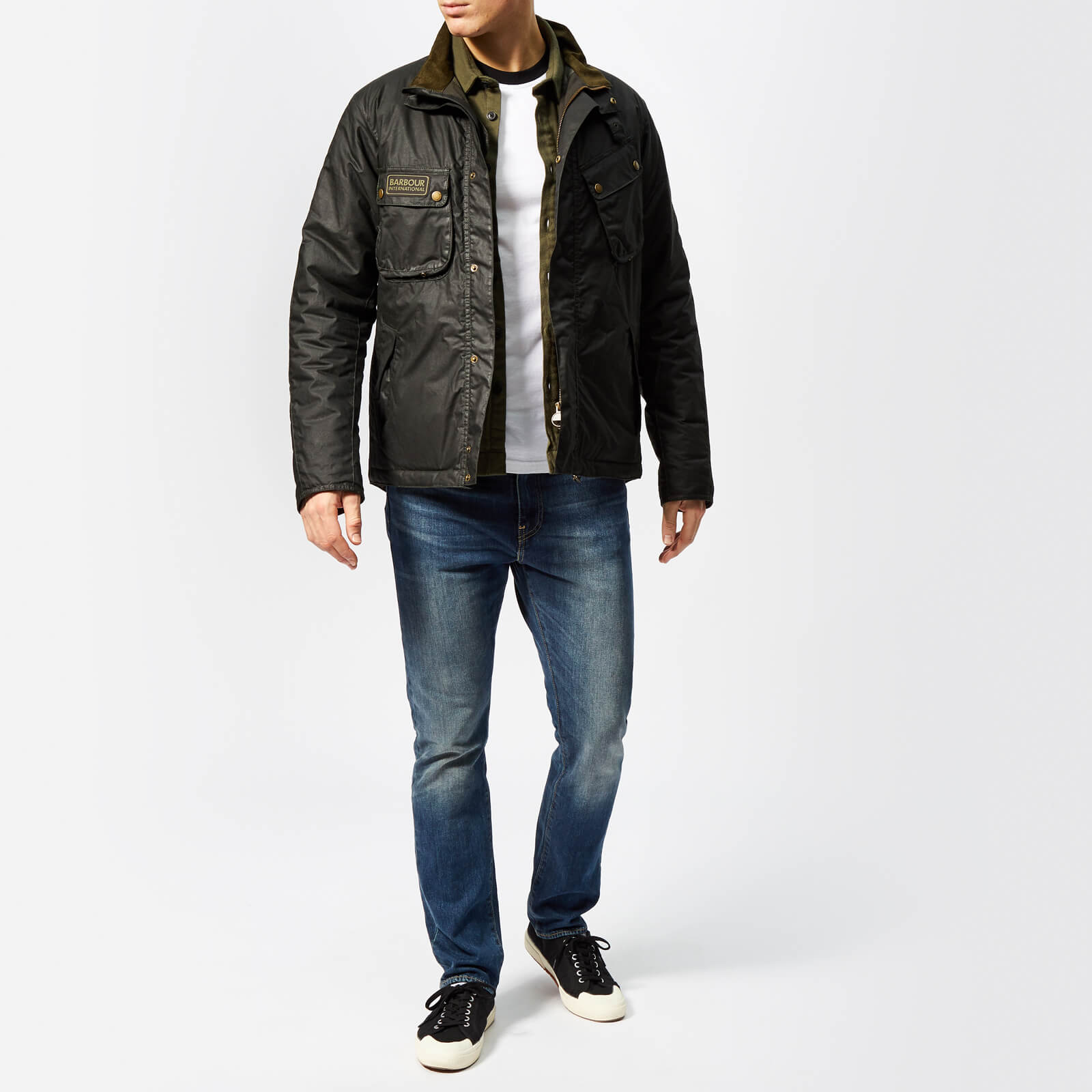 Barbour International Men s Lever Wax Jacket Sage Coggles