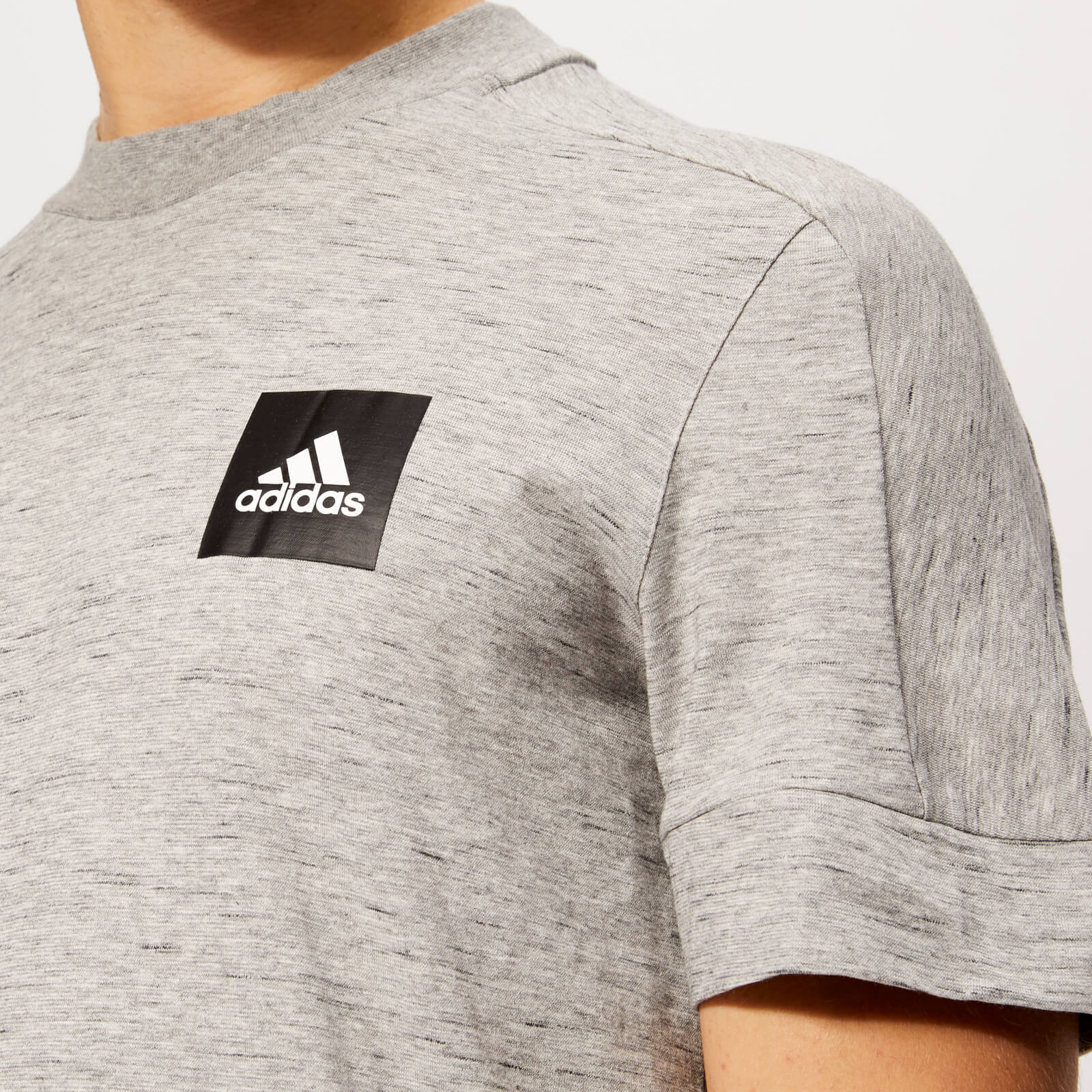 adidas Men's ID Box Logo 3 Stripe Short Sleeve T-Shirt