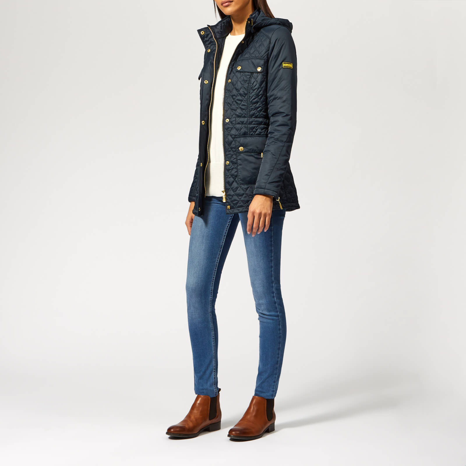Barbour International Women s Penhal Quilted Coat Navy Coggles