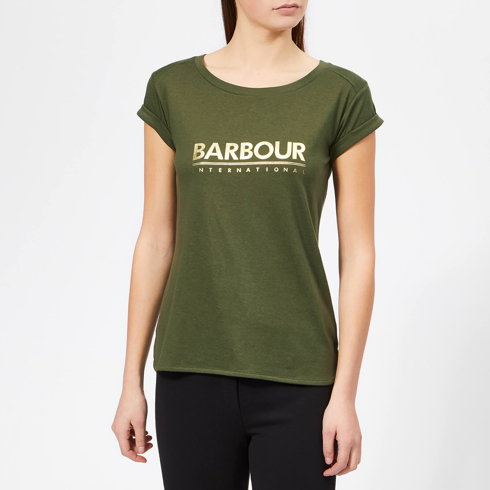 Barbour t shirt womens Brown discount