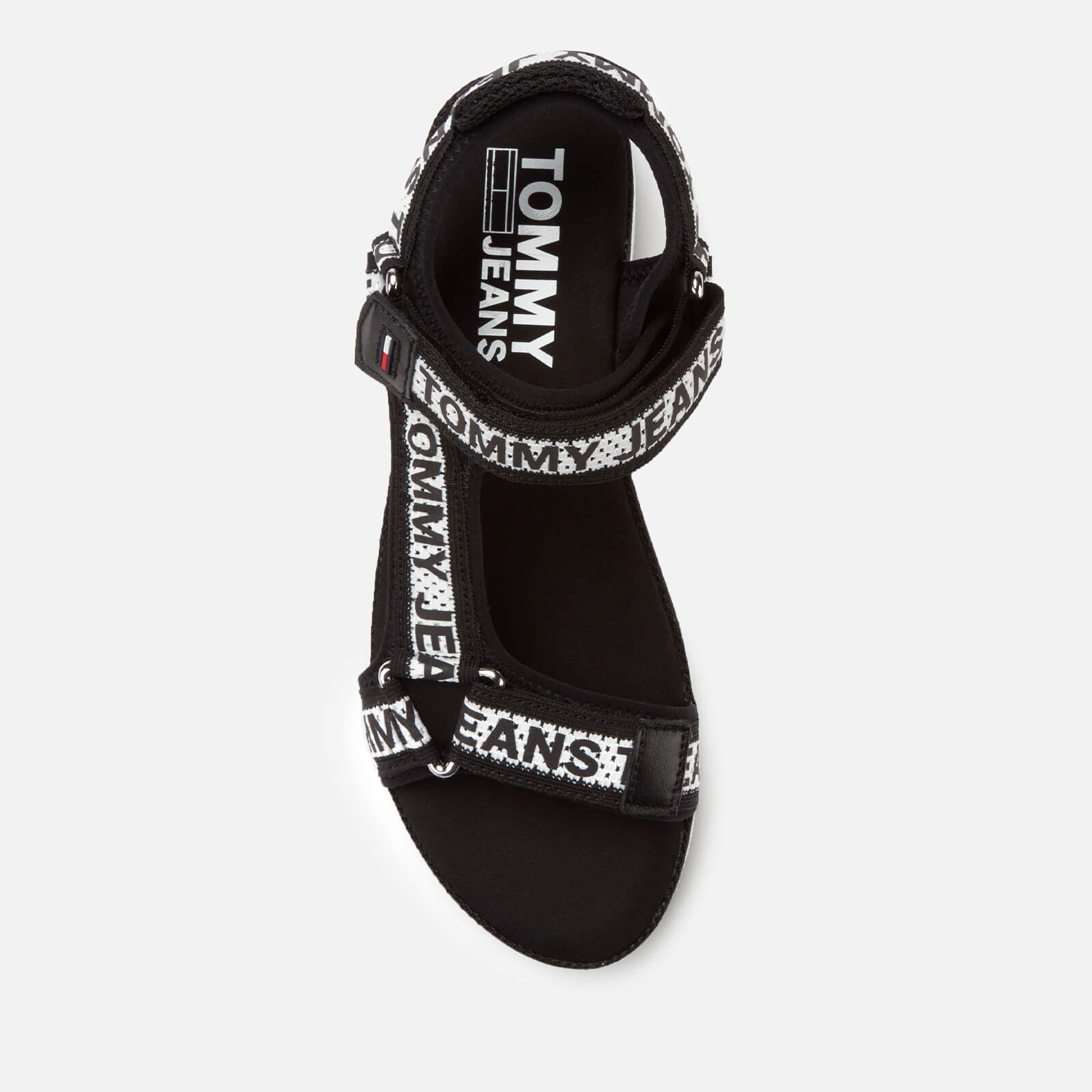 Tommy hilfiger black mesh web sporty sandals new arrivals
