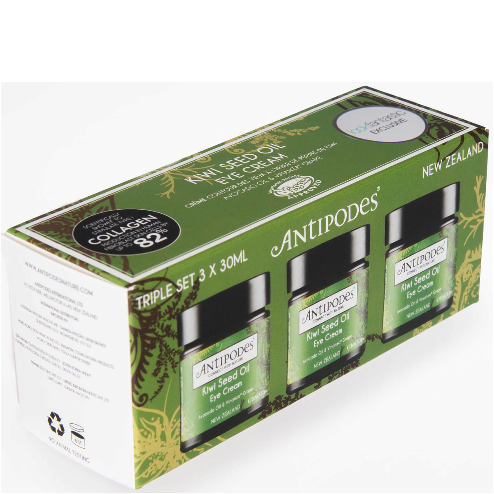 Antipodes Exclusive Triple Pack - Kiwi Seed Oil Eye Cream (3 x 30ml)