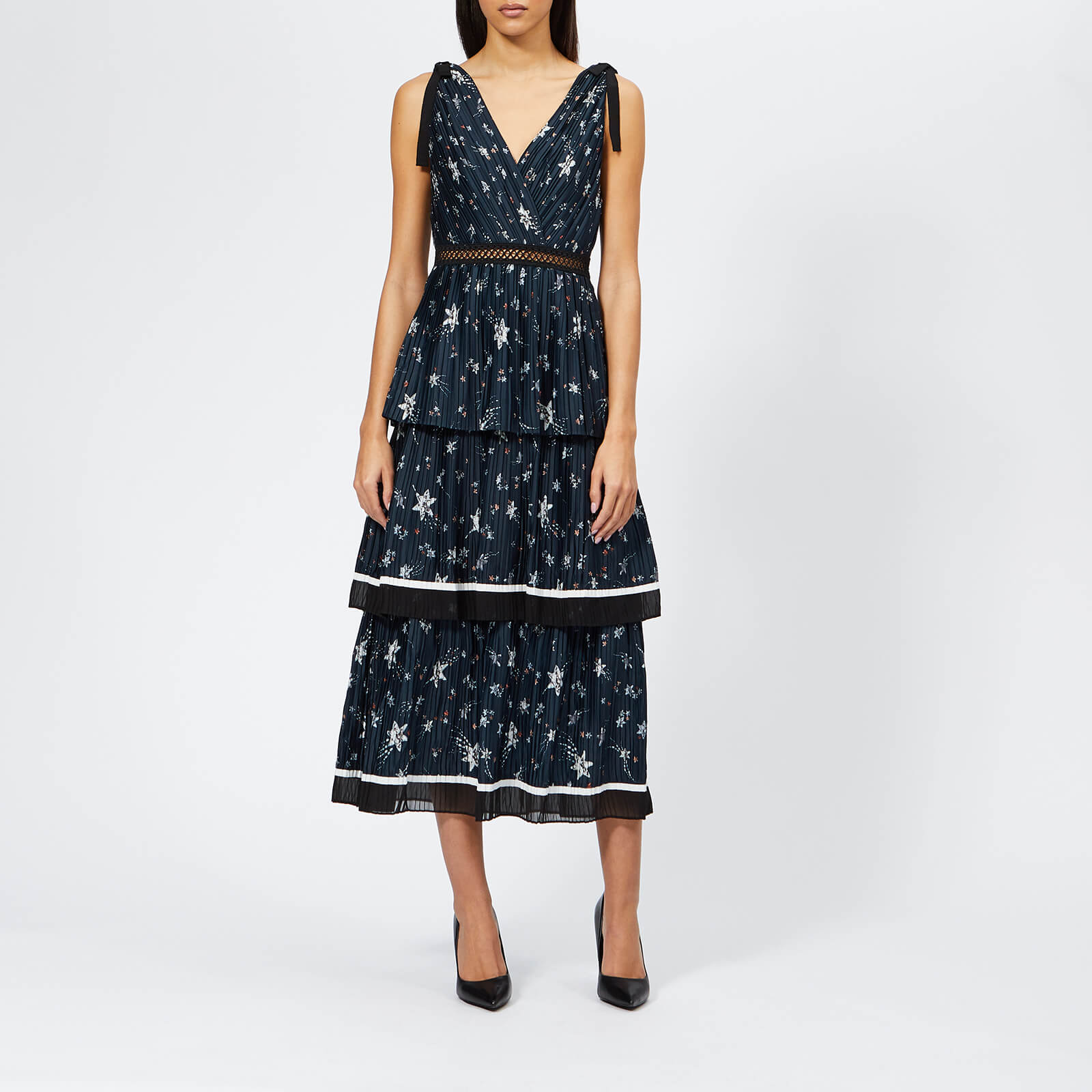 Self portrait tiered star print mini dress top