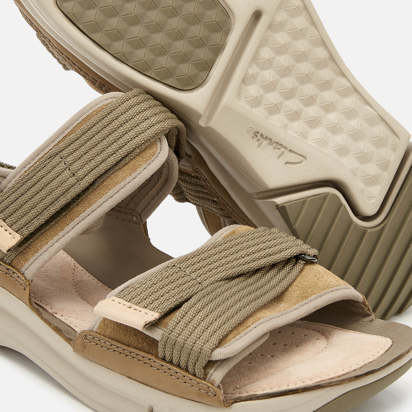 Clarks Women s Tri Walk Combi Sandals Khaki Combi Allsole