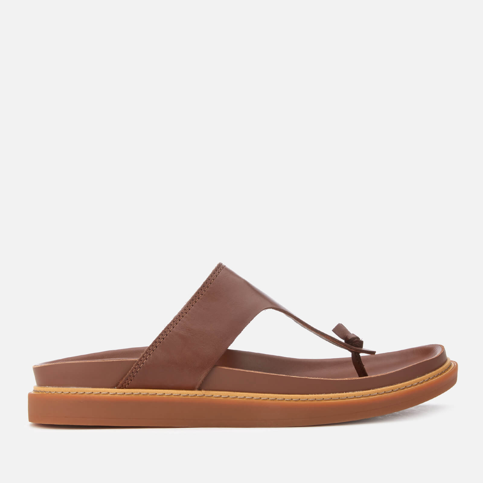 Clarks Men s Trace Sand Leather Toe Post Sandals Mahogany Allsole
