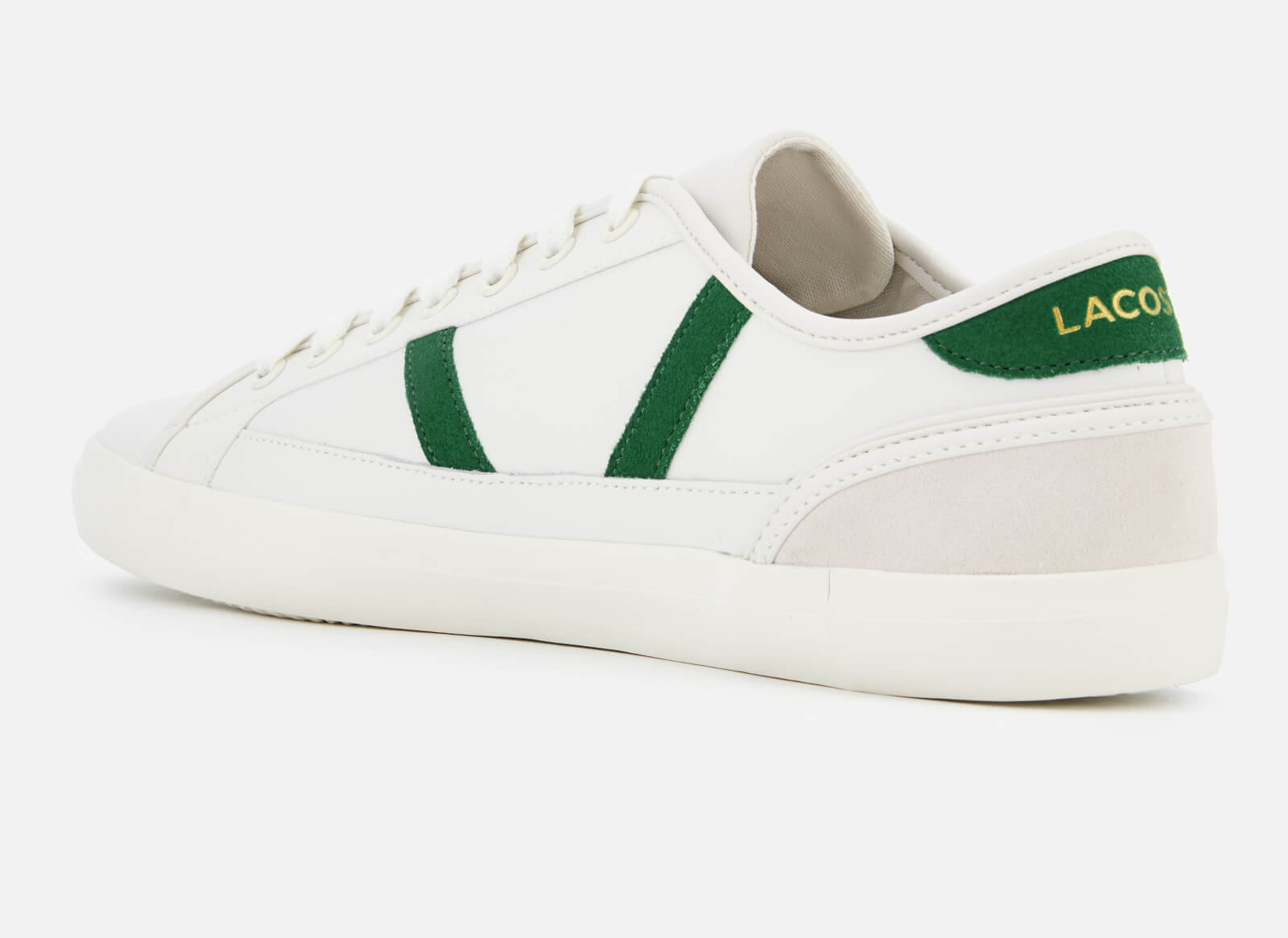 Lacoste Men s Sideline 119 3 Leather Trainers Off White Green Allsole