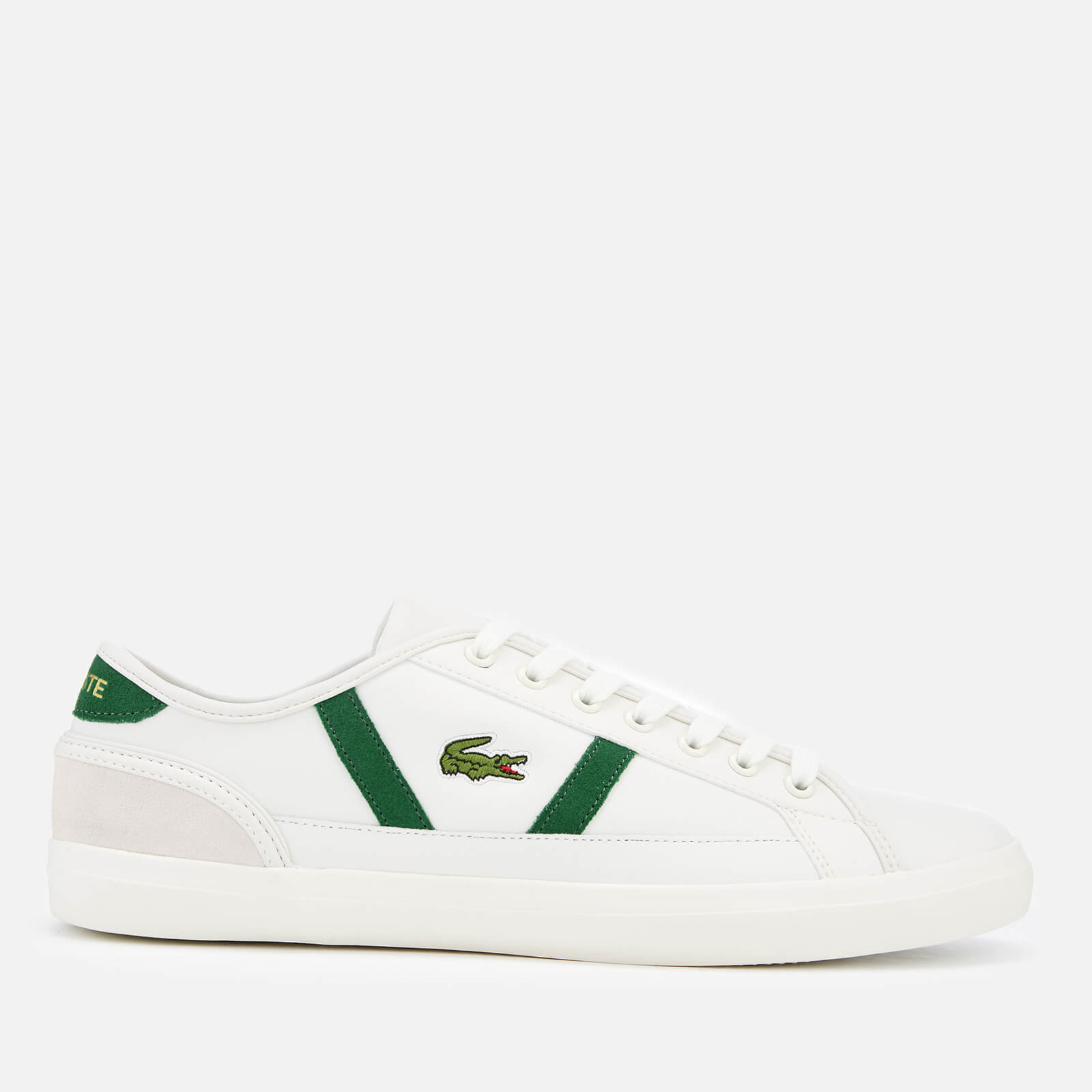 Lacoste Men s Sideline 119 3 Leather Trainers Off White Green Allsole