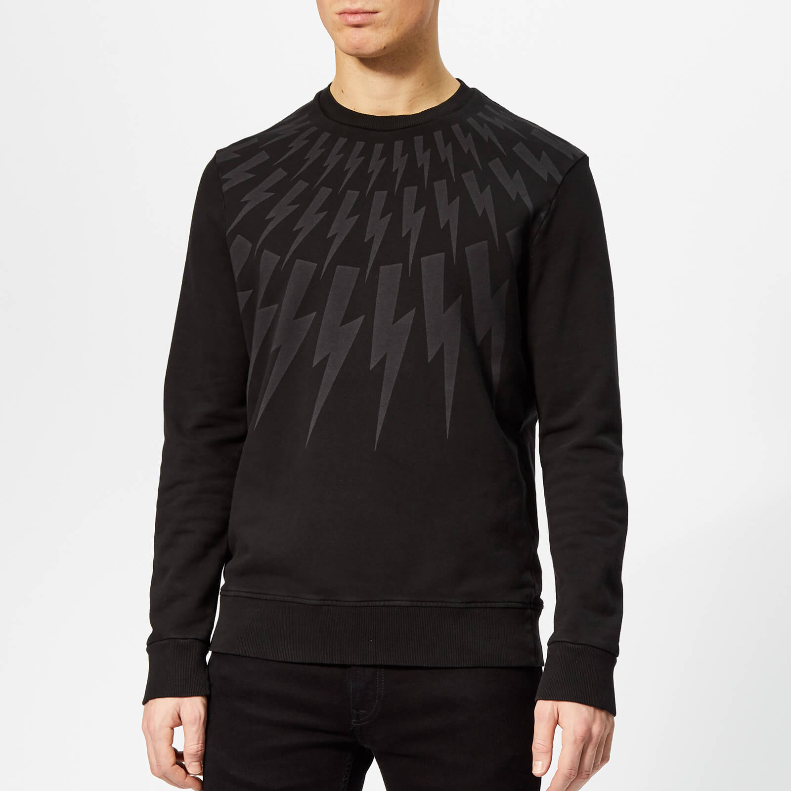 Neil Barrett Men s Lightning Bolt Sweatshirt Vintage Black Coggles