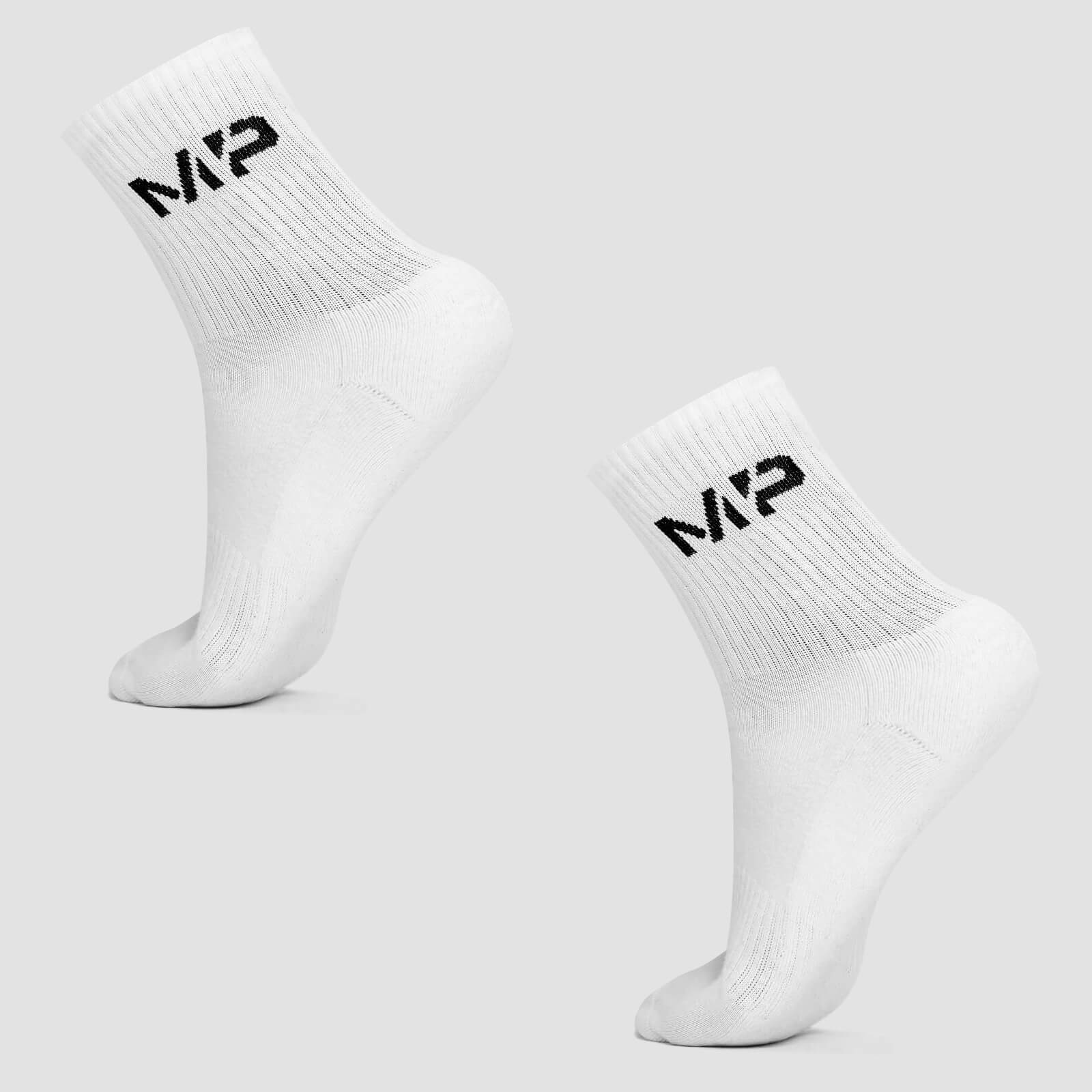 MP Men's Crew Socks - White (2 Pack) - UK 6-8