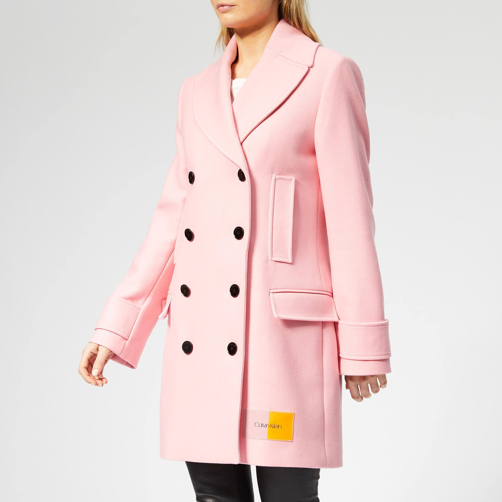 Pink wool pea coat sales