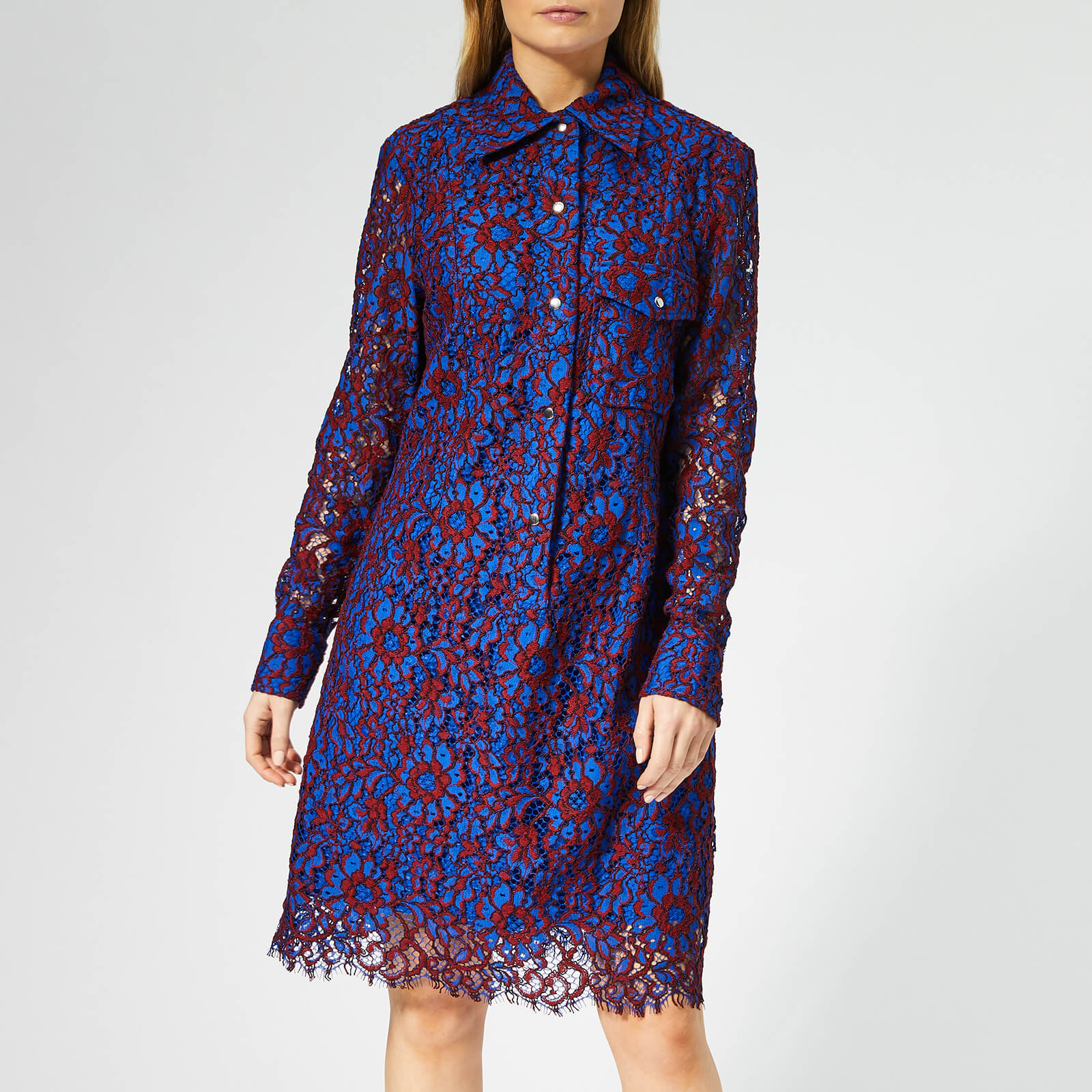 Calvin Klein Women s Lace Dress Blue Lace Coggles