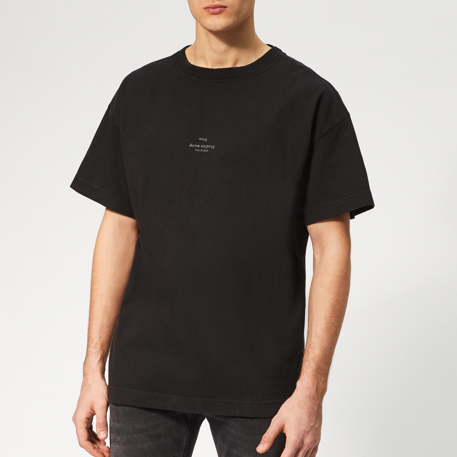 Tシャツ・カットソー ACNE STUDIOS Women Tunic Tops AC0704 52890 900 BLACK Black Acne Studios - Logo T-shirt Dress | HBX - Globally Curated