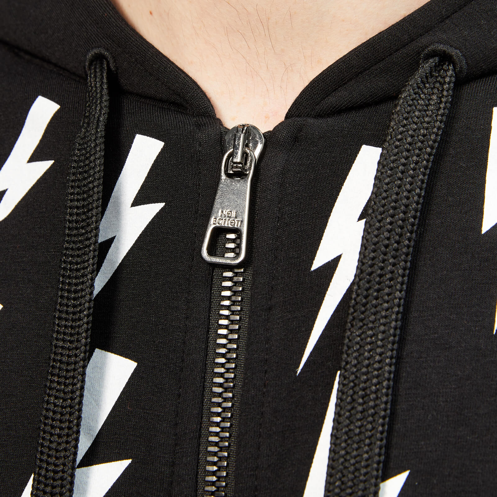 Neil Barrett Men's Bolt Fairisle Zip Hoodie - Black/White