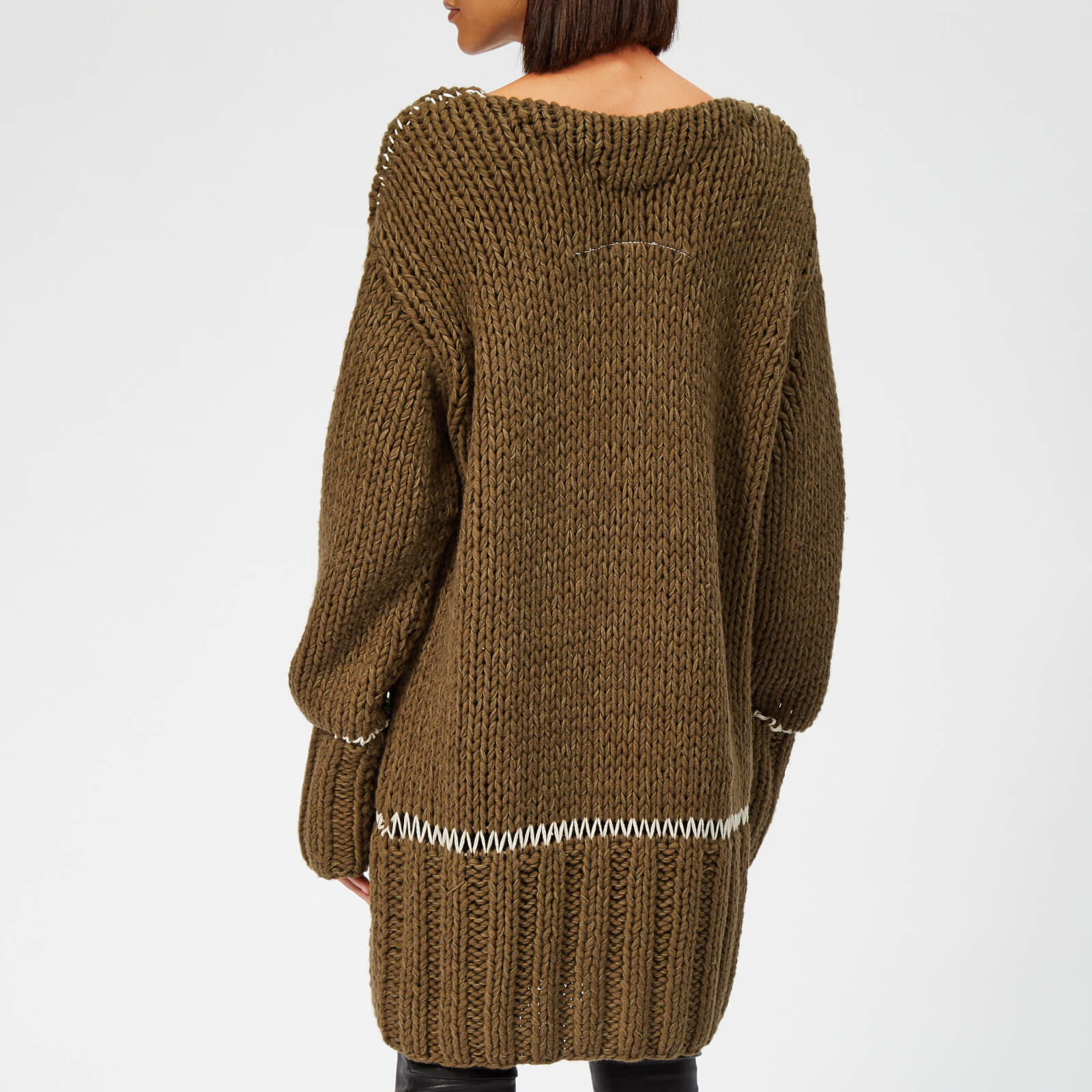 MM6 Maison Margiela Women's Hand Knitted Jumper Dress - Khaki | Coggles